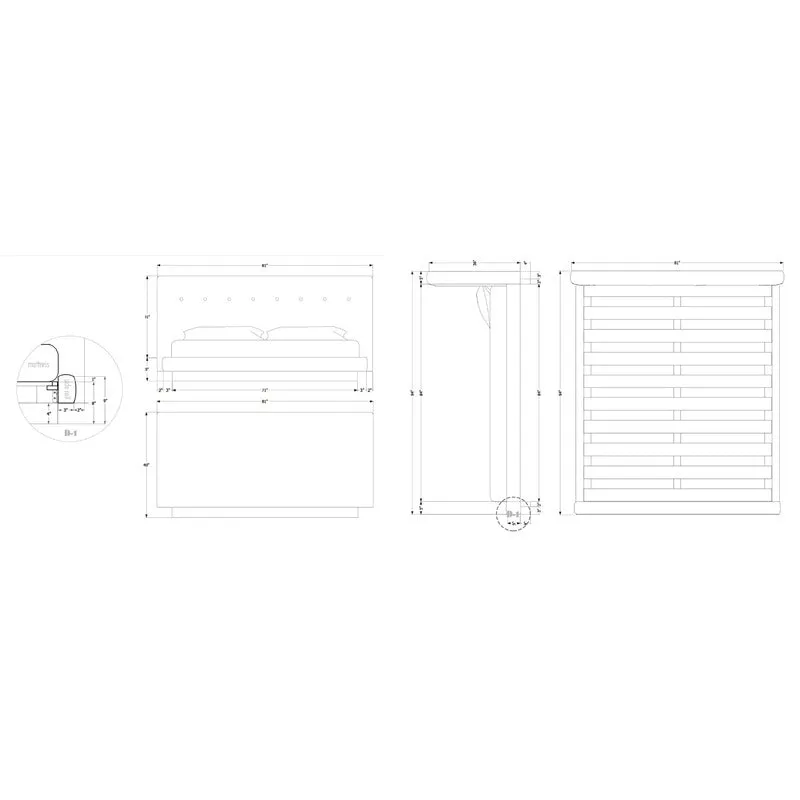 101082 Upholstered Platform Bed
