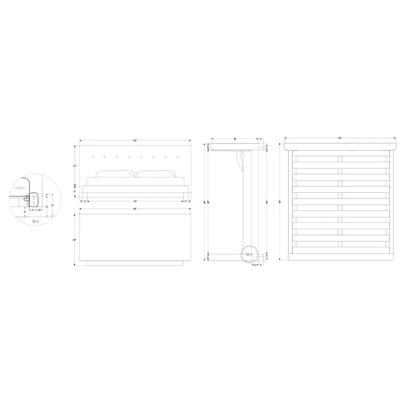 101082 Upholstered Platform Bed