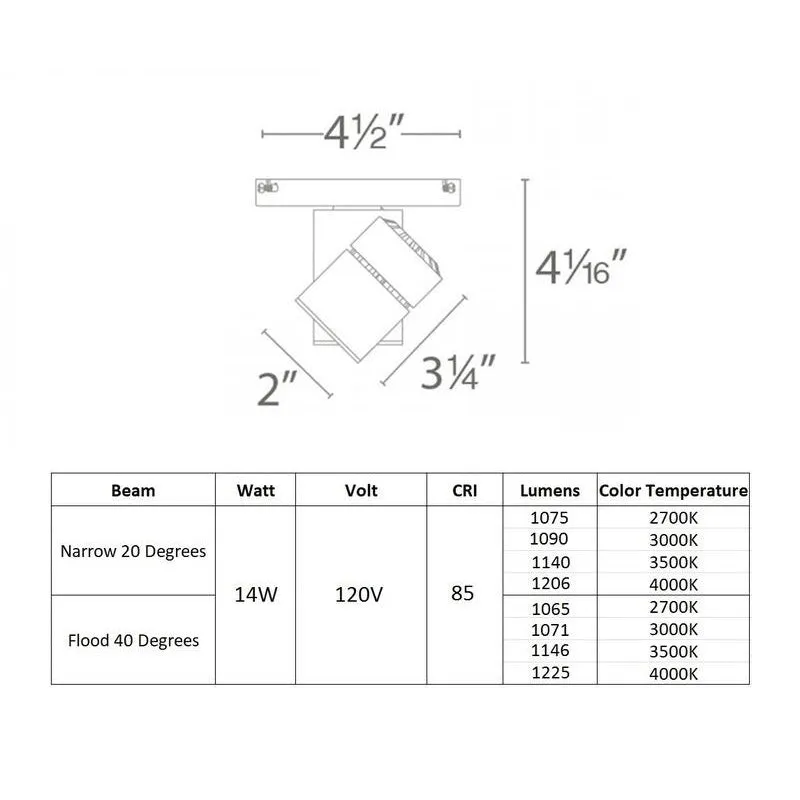 14W Exterminator II 85CRI Monopoint Luminaire