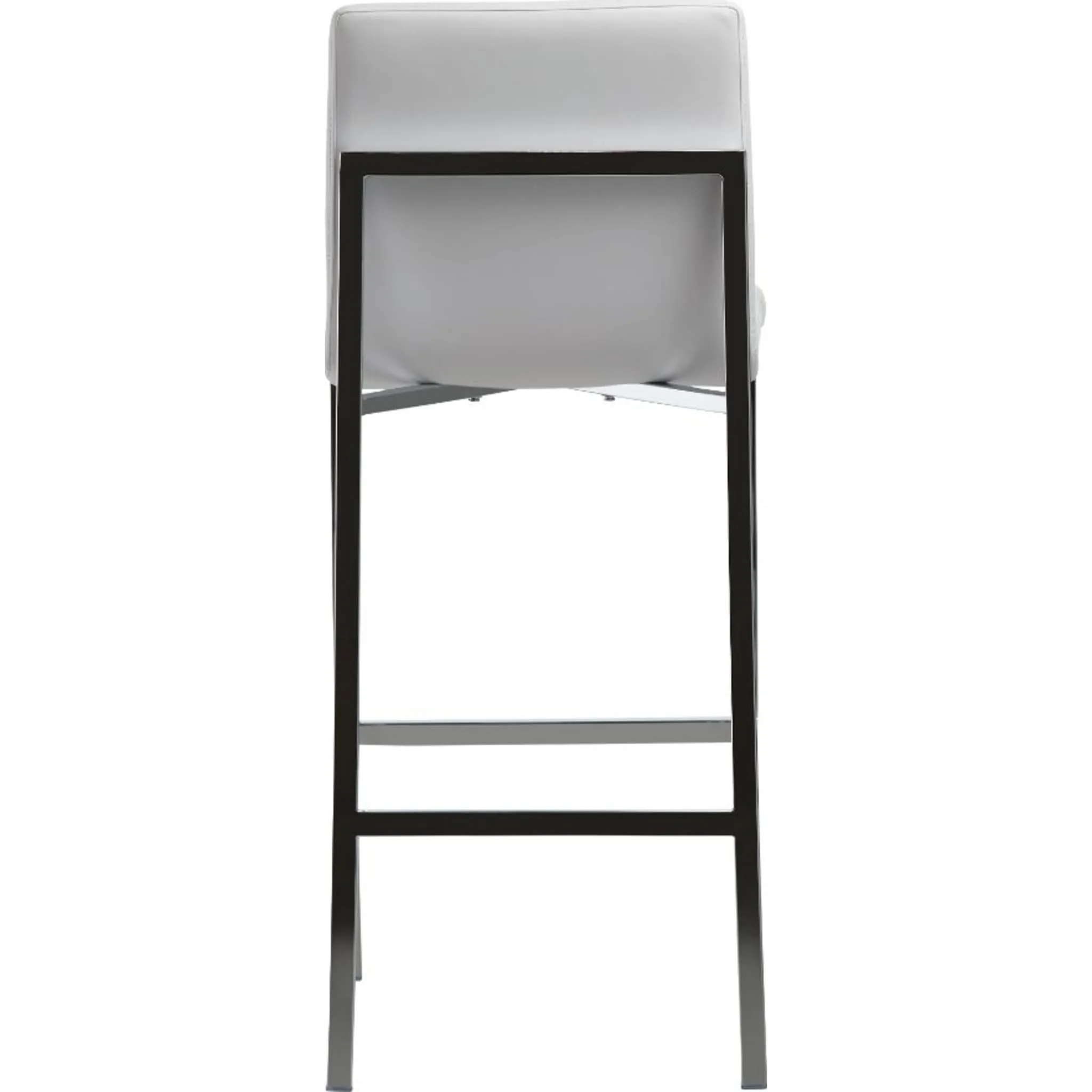 Amalfi Metal Back Bar Stool in White Leather Modus