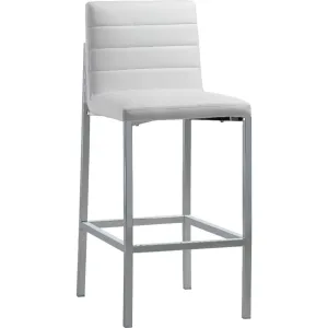 Amalfi Metal Back Bar Stool in White Leather Modus