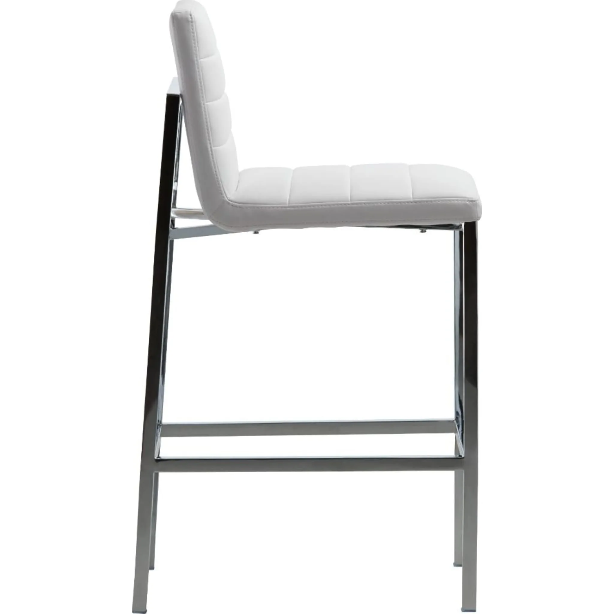 Amalfi Metal Back Bar Stool in White Leather Modus