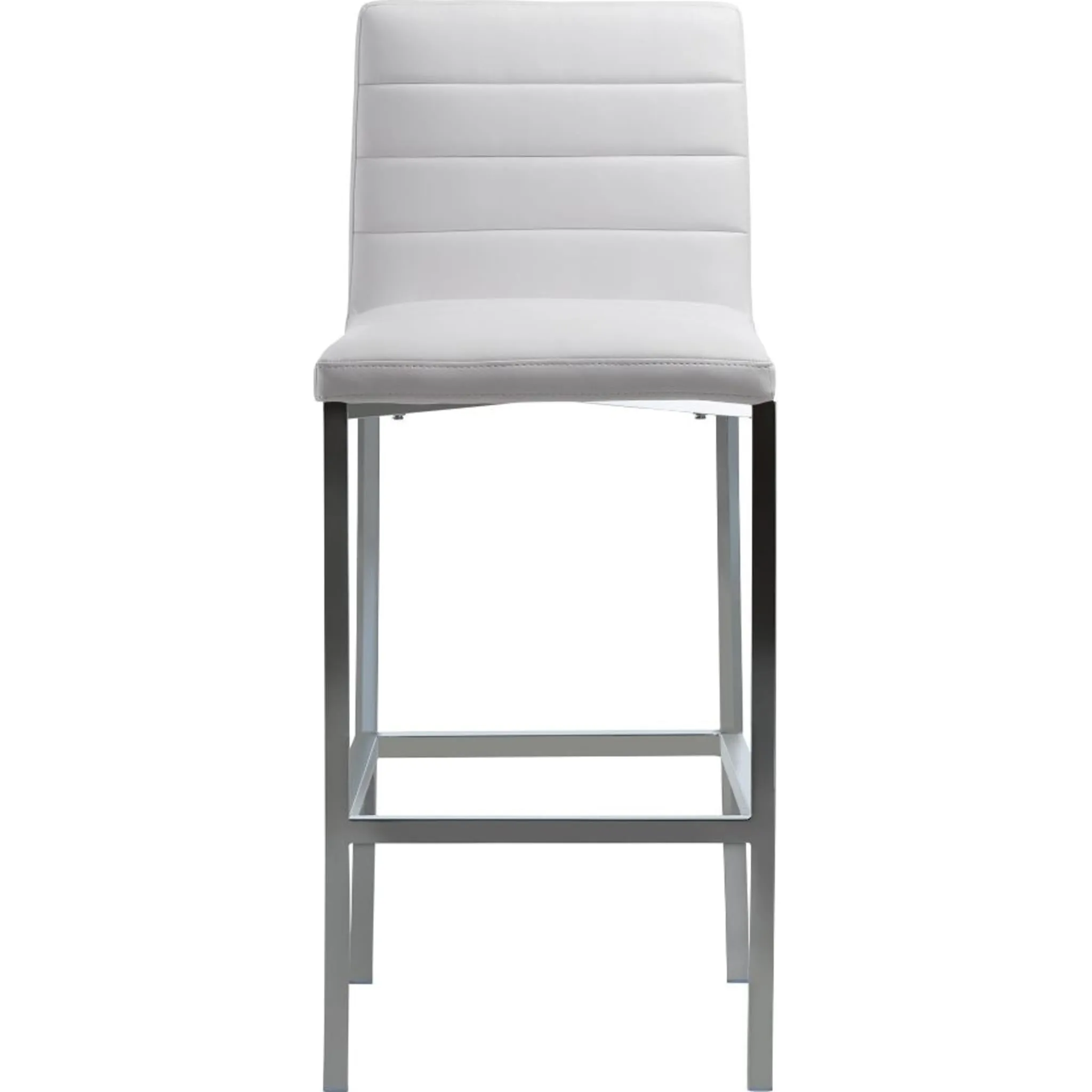 Amalfi Metal Back Bar Stool in White Leather Modus