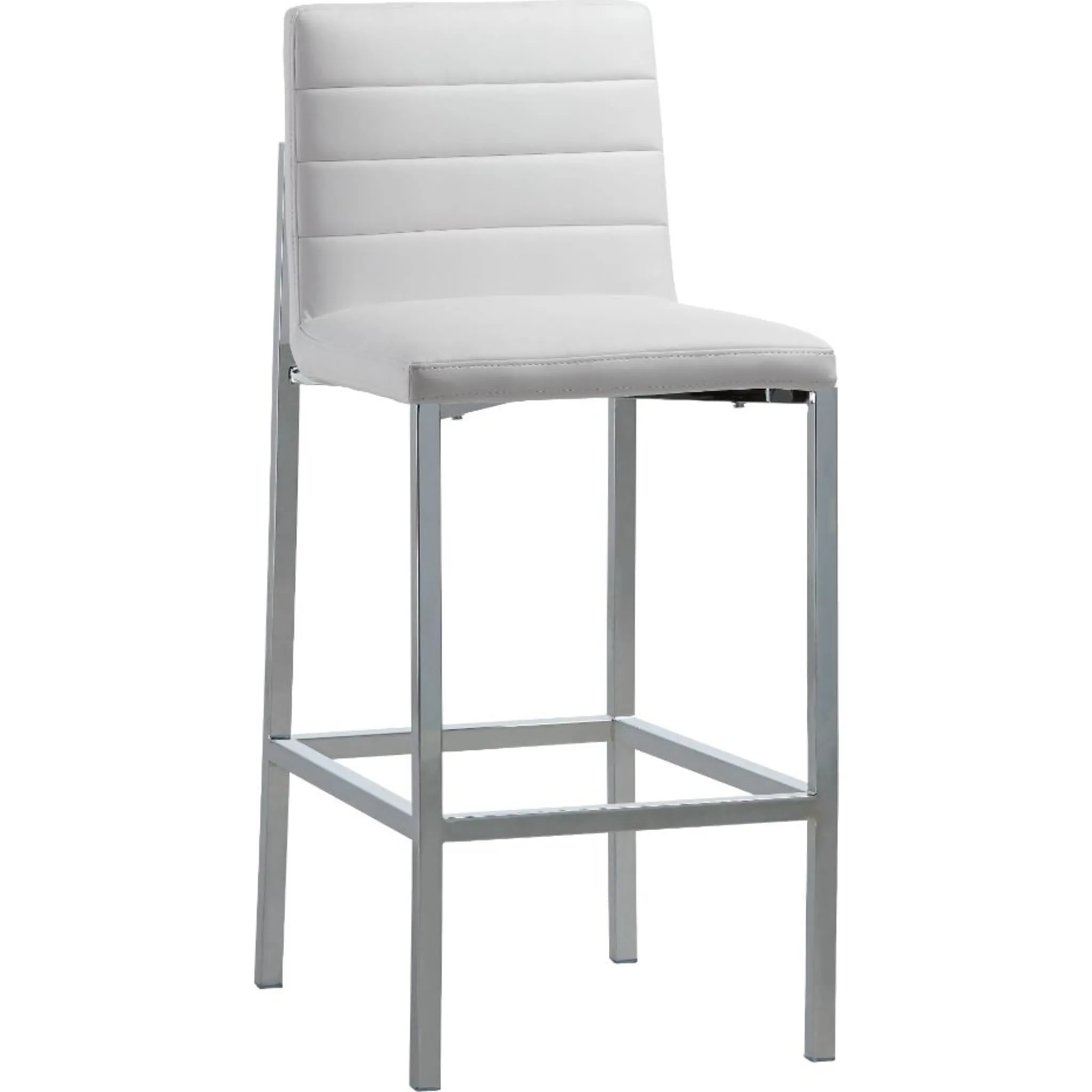 Amalfi Metal Back Bar Stool in White Leather Modus