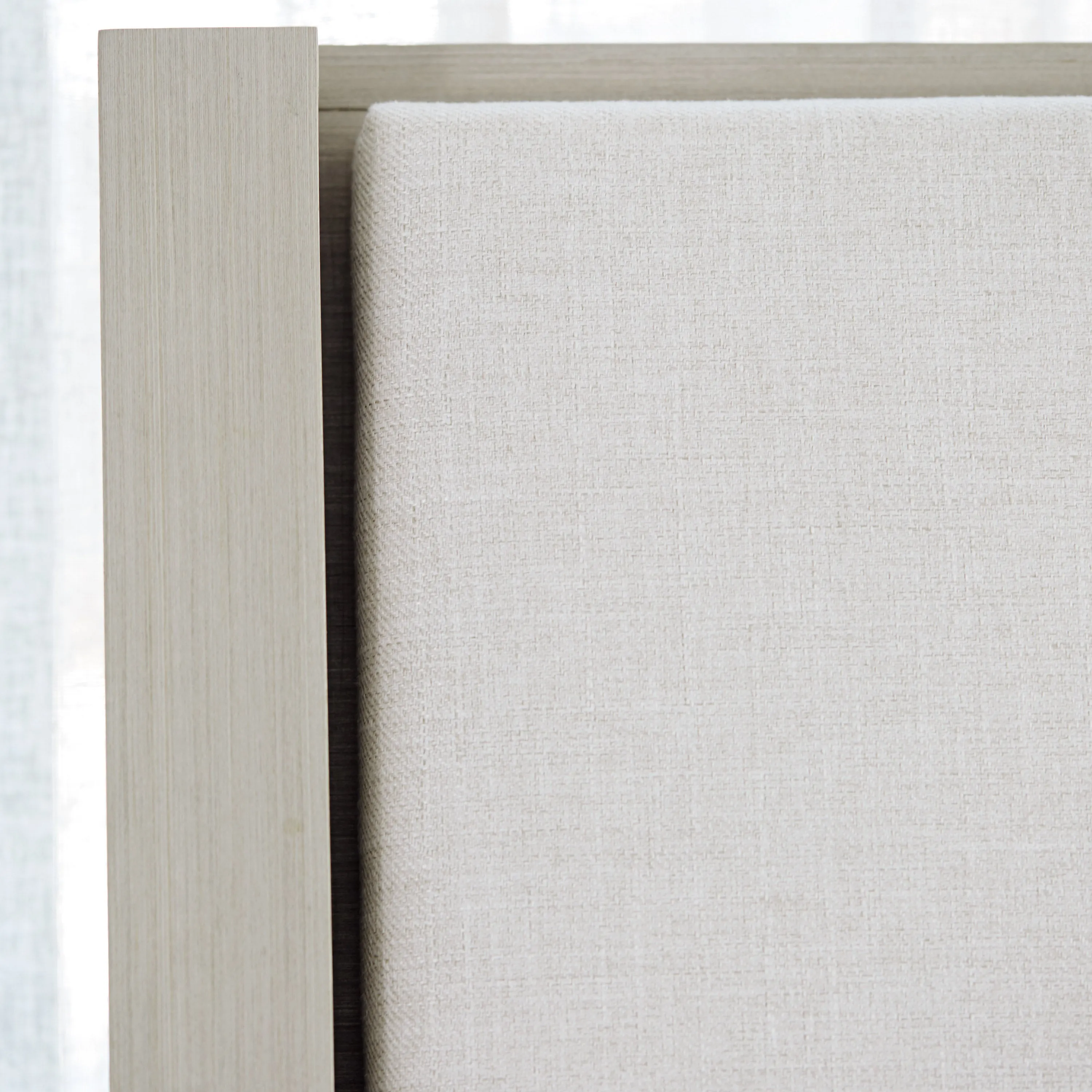 Axiom Upholstered Panel Bed with Wooden Footboard and Side Rails