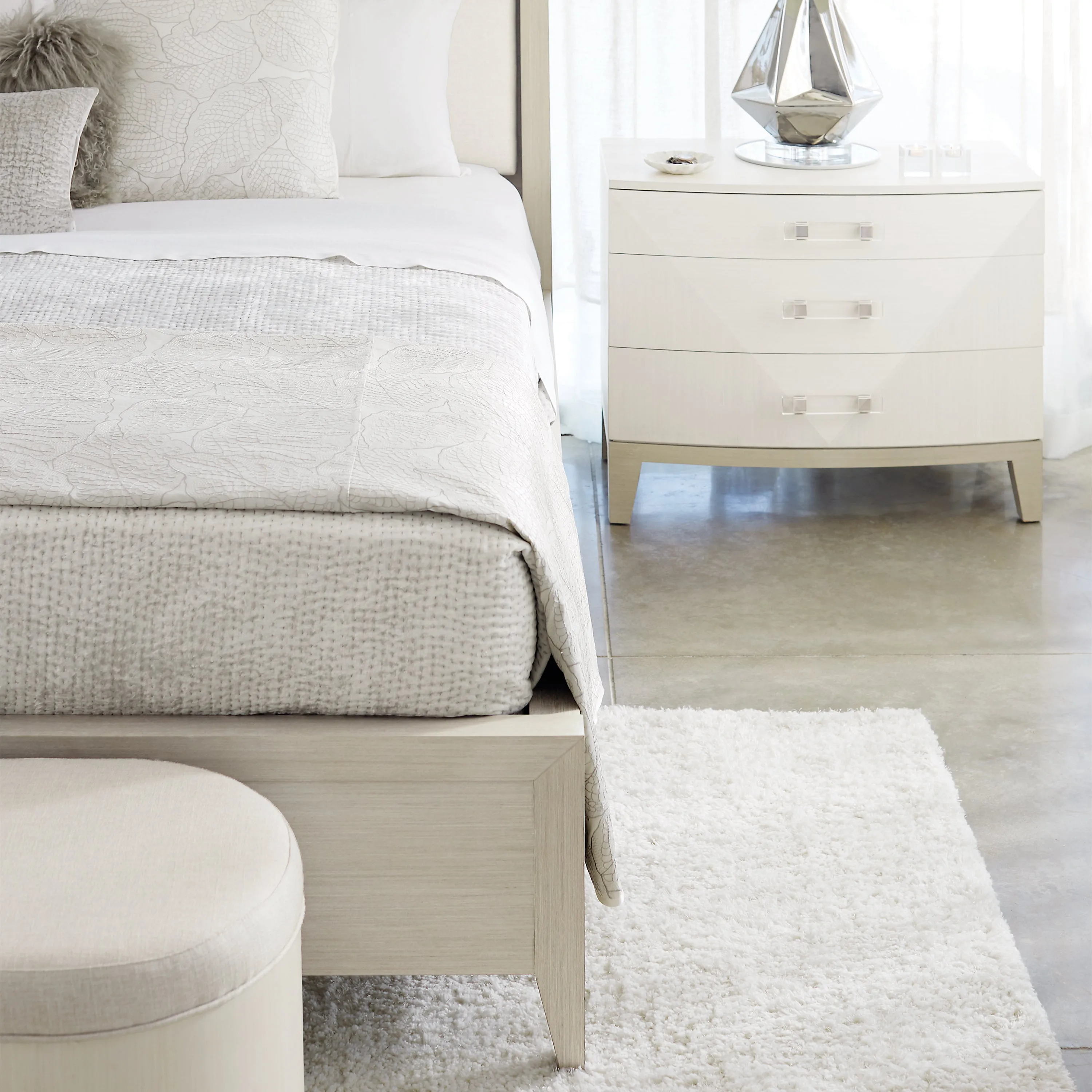 Axiom Upholstered Panel Bed with Wooden Footboard and Side Rails