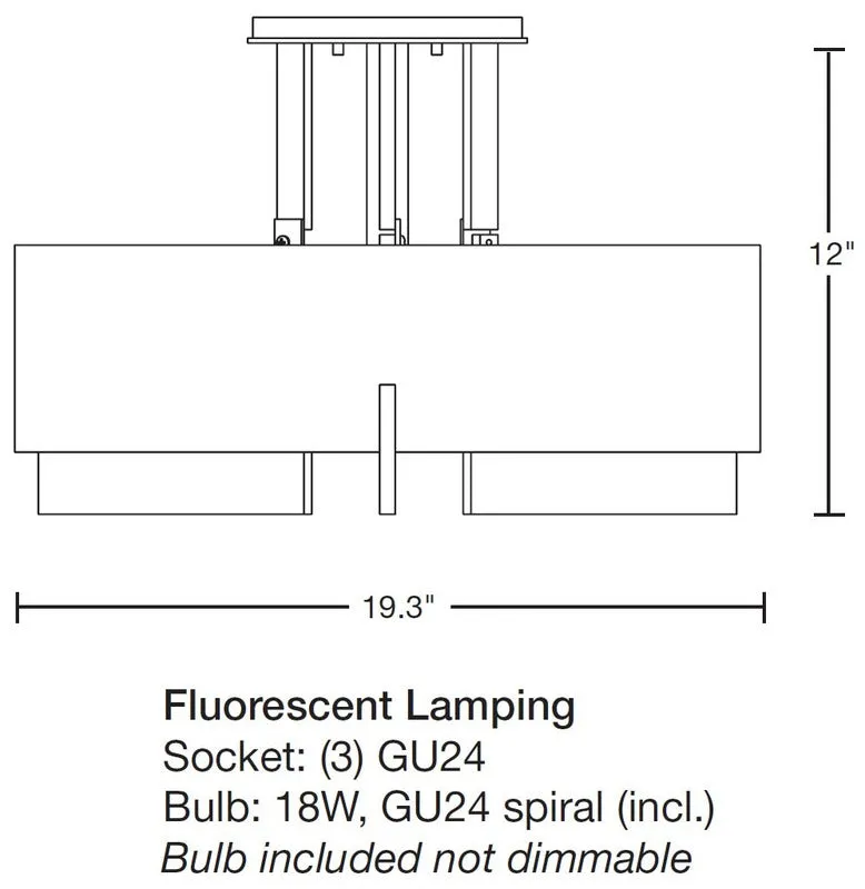 Axis Medium Semi Flush Mount