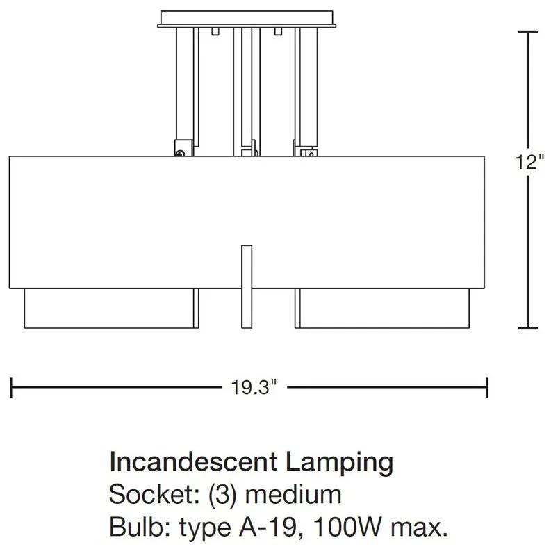 Axis Medium Semi Flush Mount