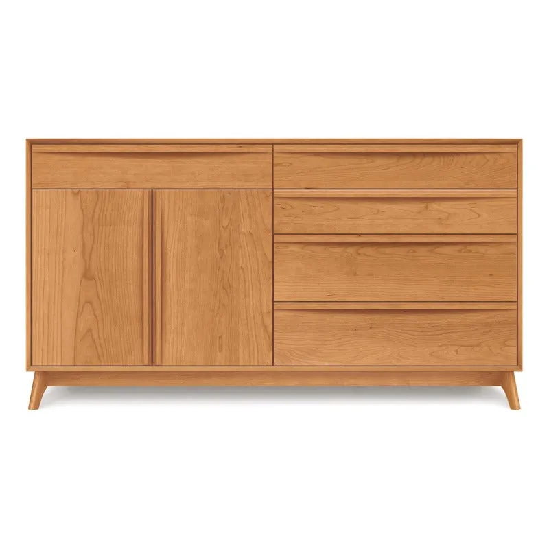 Catalina 4 Drawers on Right,1 Drawer Over 2 Doors onLeft Dresser