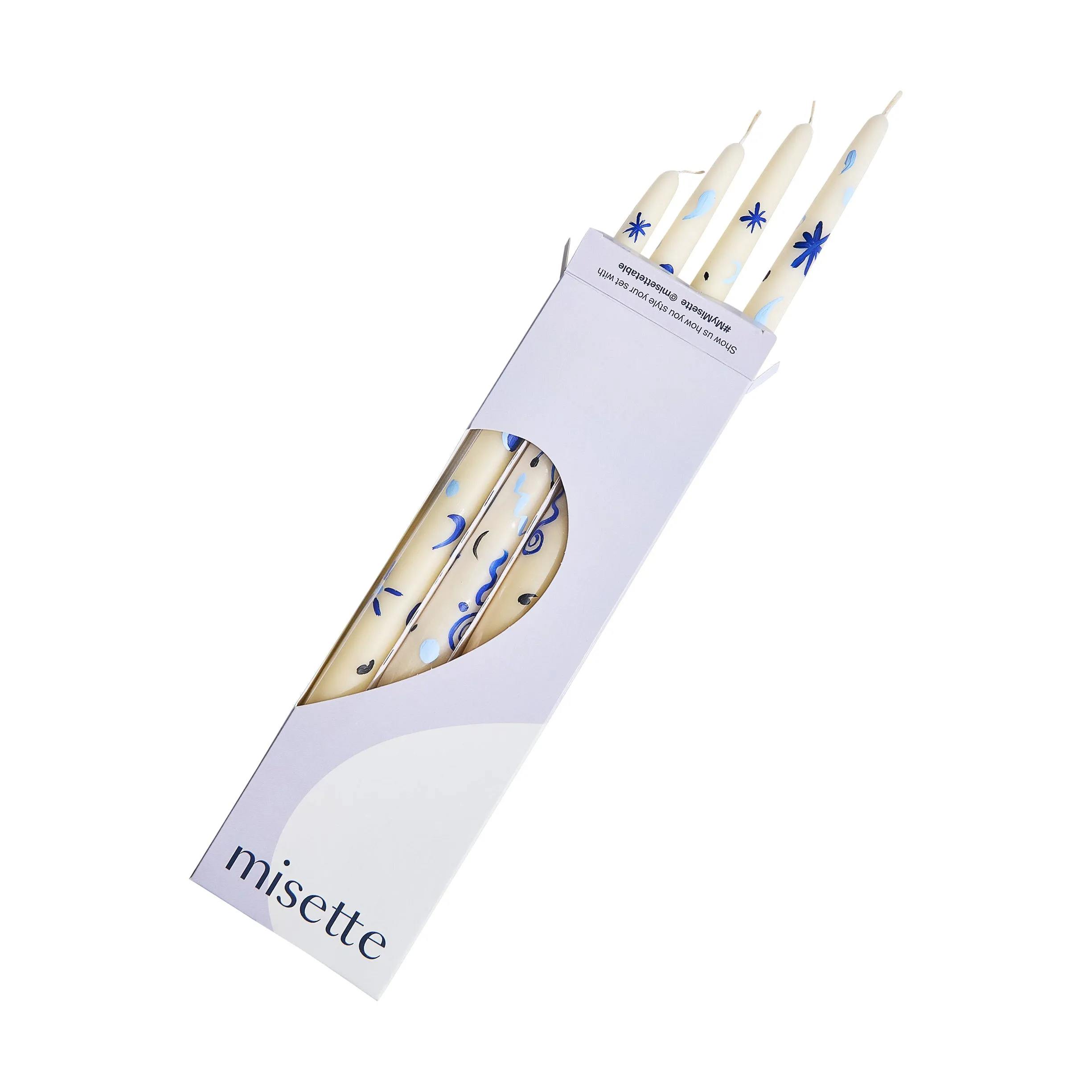 Celestial Hand-Painted Taper Candle (Set of 4)
