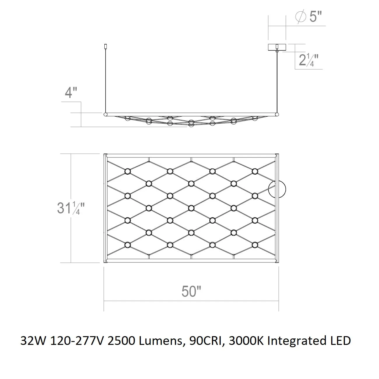 Constellation Galaxy Matrix Horizontal Rectangle Pendant Light