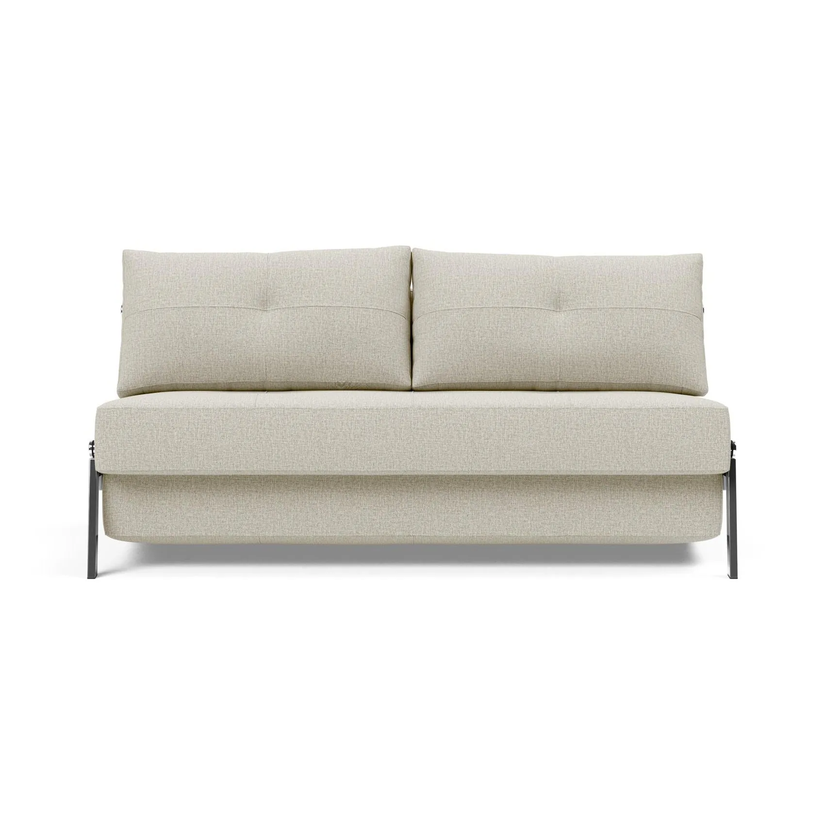 Cubed 2-Seater Armless Sofa Bed with Chrome Legs