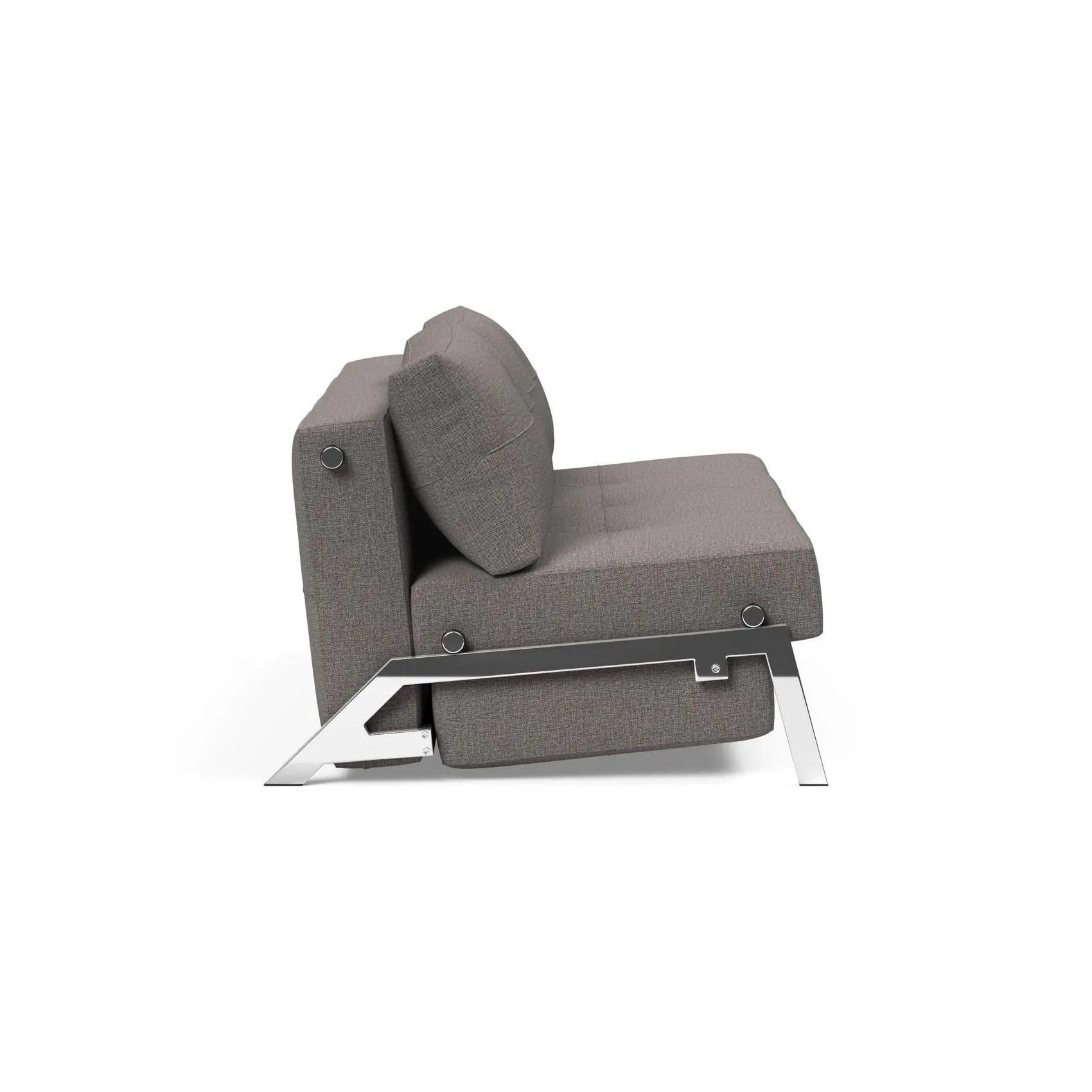 Cubed 2-Seater Armless Sofa Bed with Chrome Legs