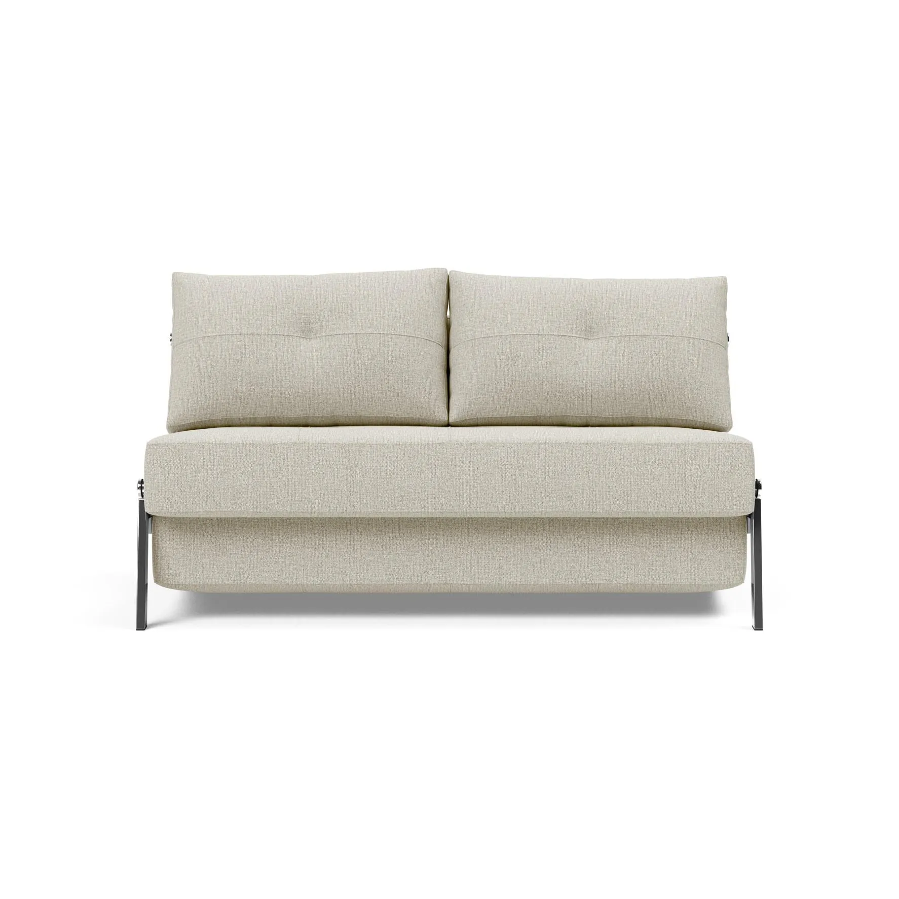 Cubed 2-Seater Armless Sofa Bed with Chrome Legs