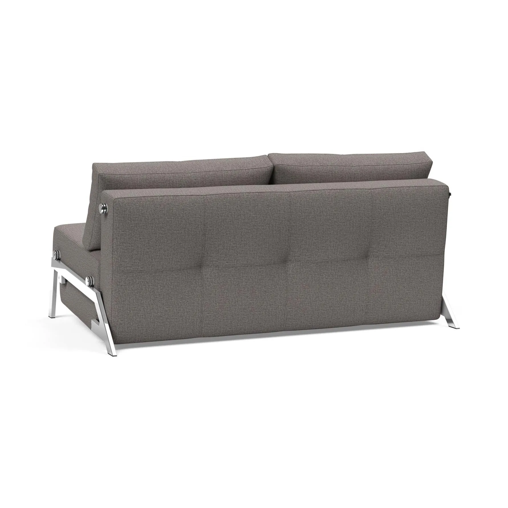 Cubed 2-Seater Armless Sofa Bed with Chrome Legs