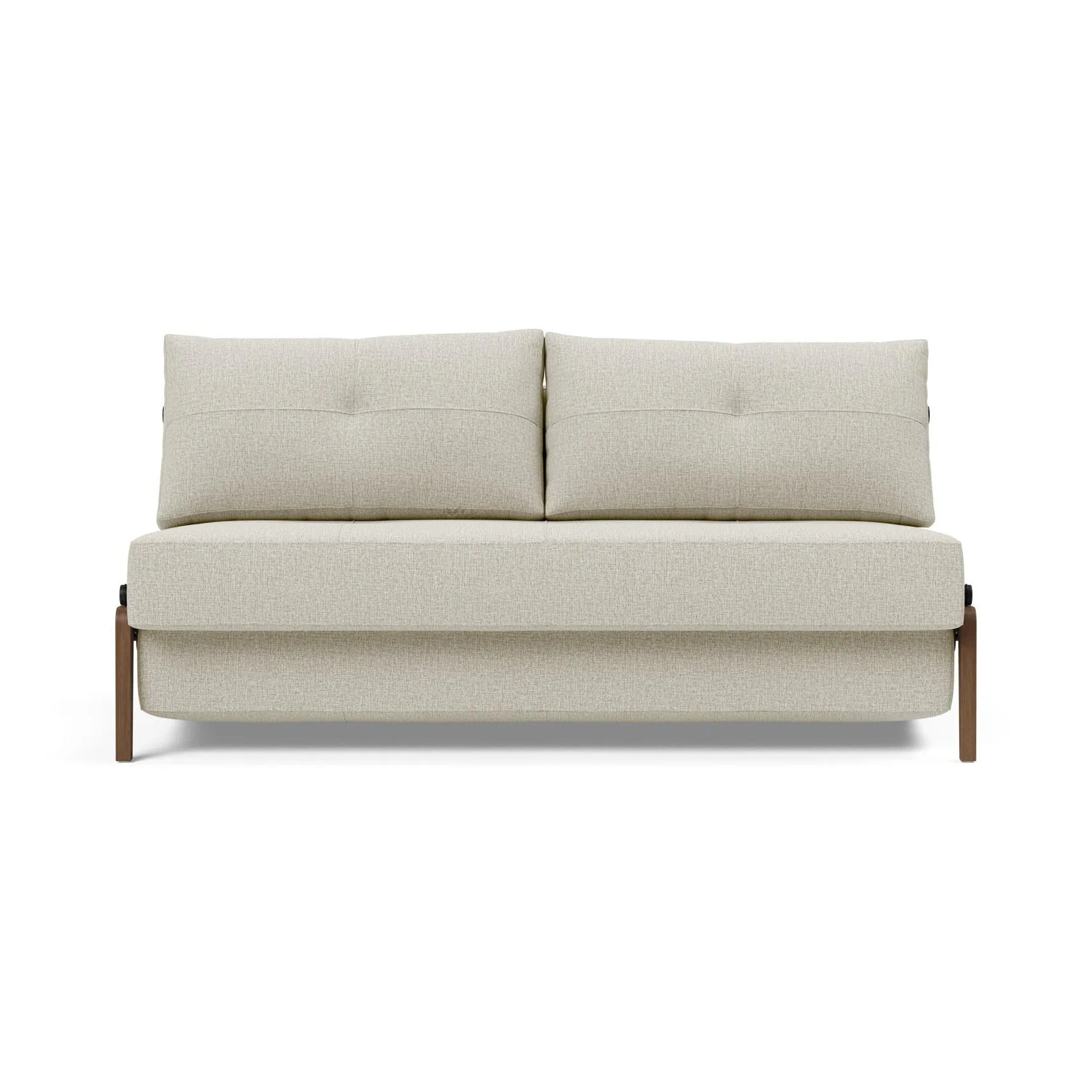 Cubed 2-Seater Armless Sofa Bed with Wood Legs