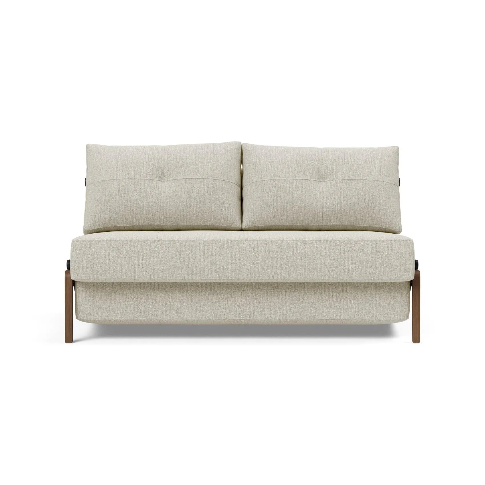 Cubed 2-Seater Armless Sofa Bed with Wood Legs