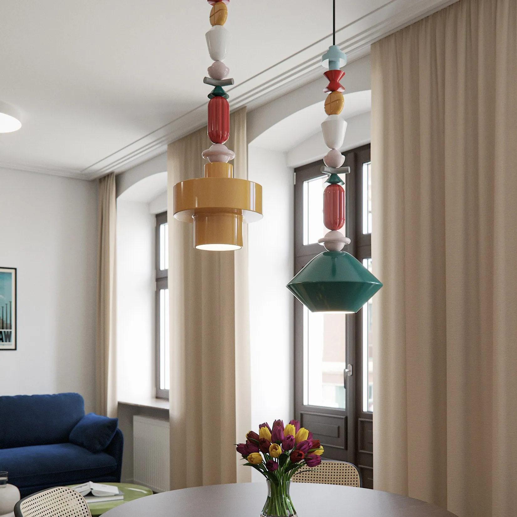 Deco Lariat Ceramic Pendant Light