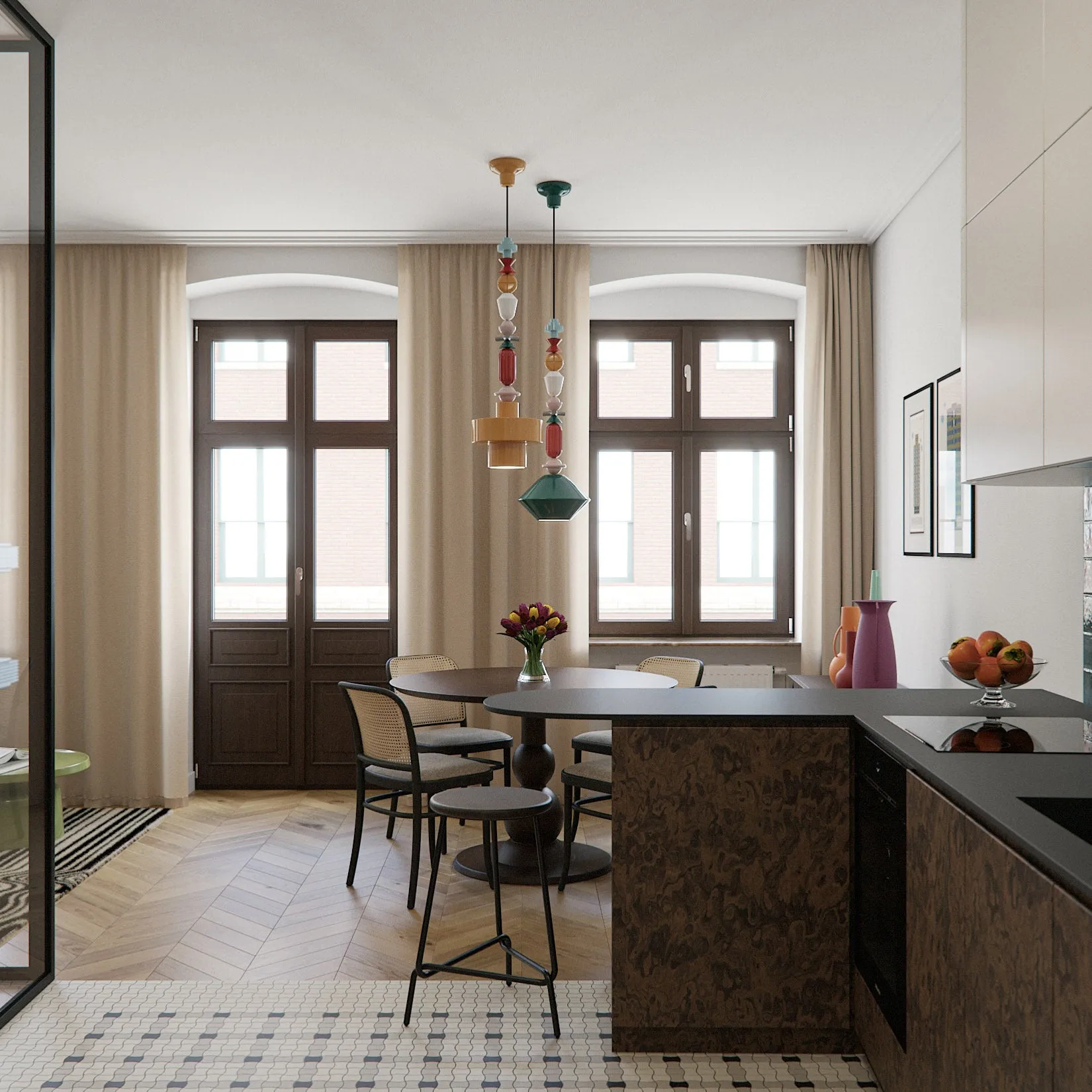 Deco Lariat Ceramic Pendant Light