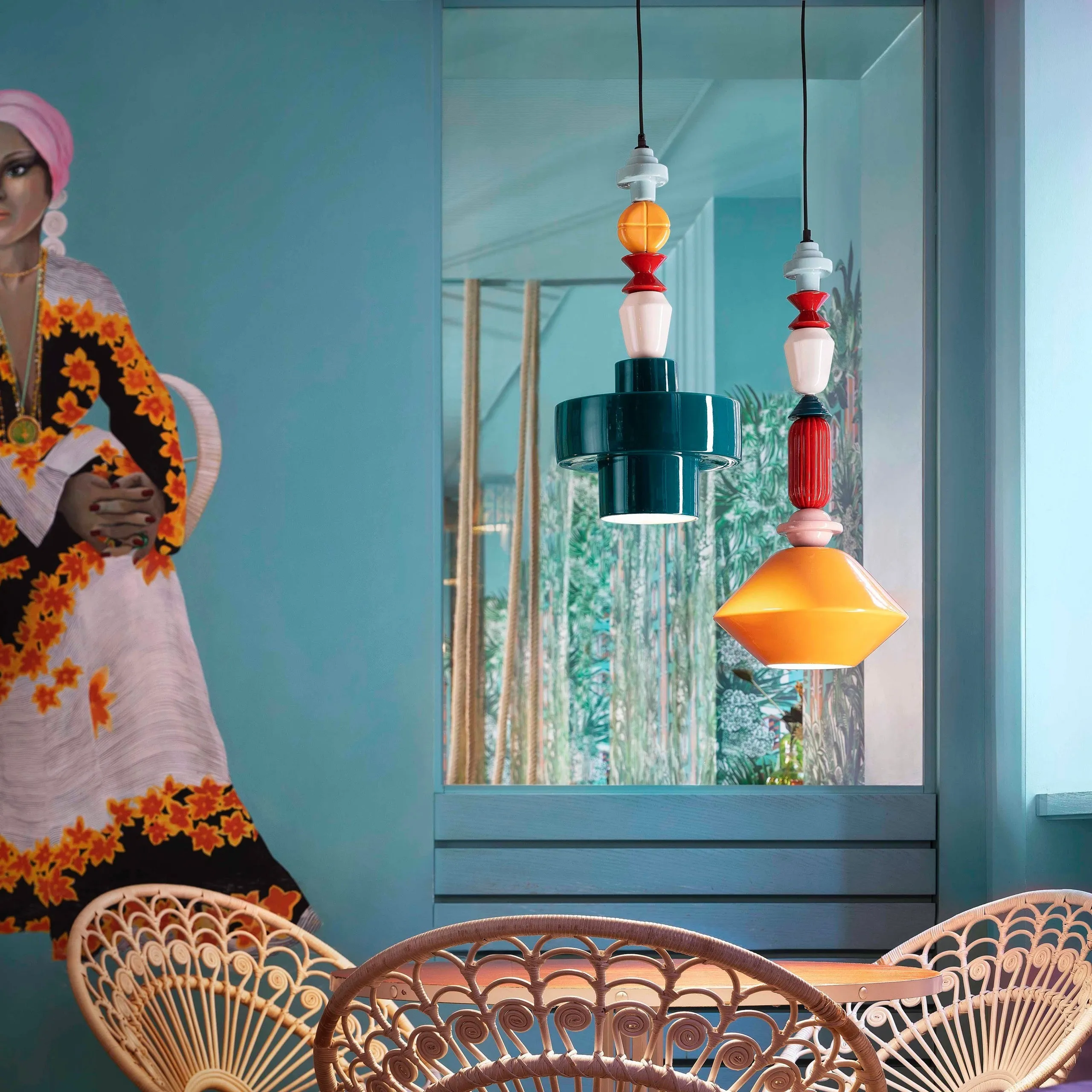 Deco Lariat Ceramic Pendant Light