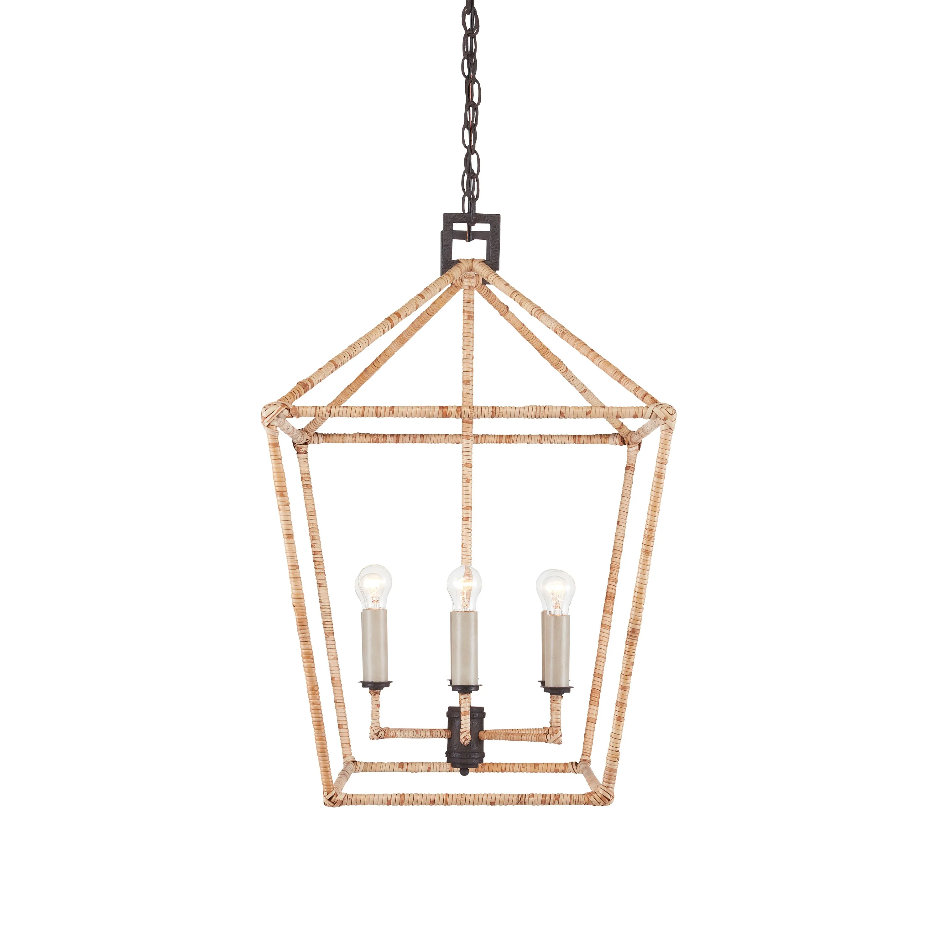 Denison Rattan Rectangular Lantern