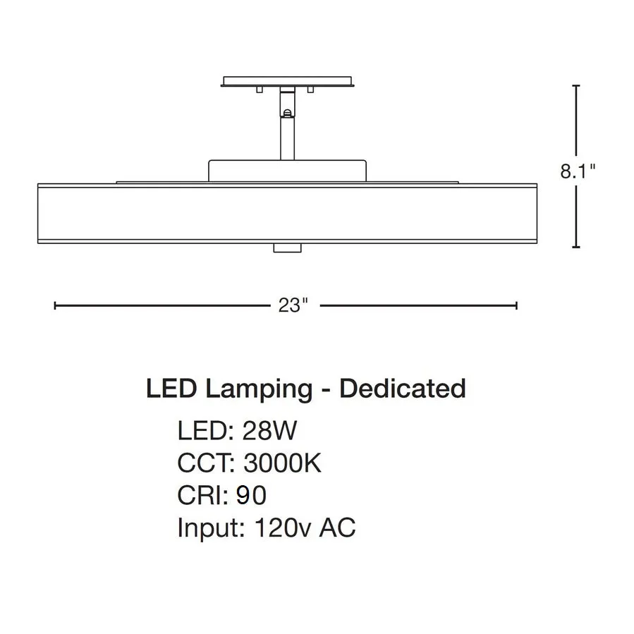 Disq Large LED Semi-Flush Mount