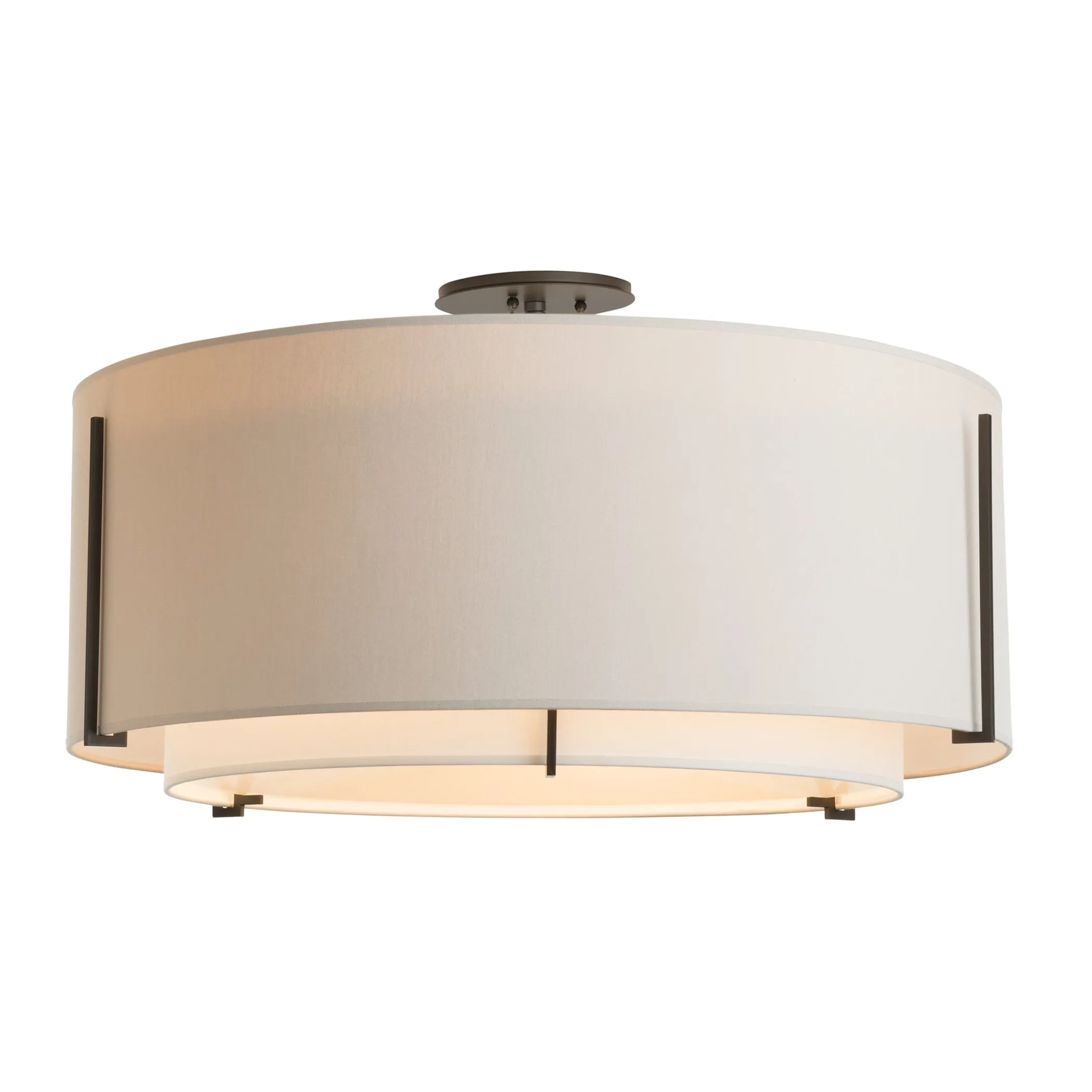 Exos Large Double Shade Semi-Flush Mount