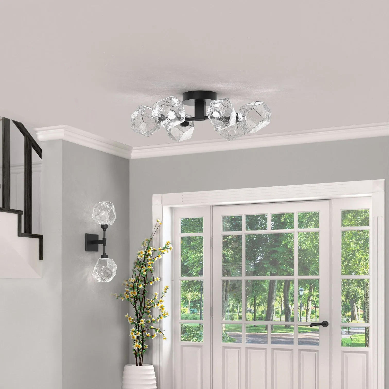 Gem Organic LED Semi Flush Mount