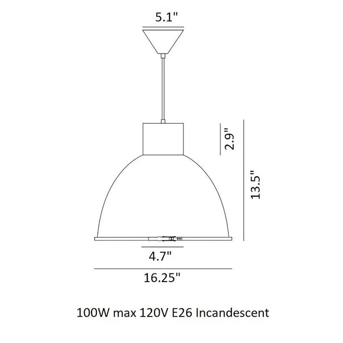 Giant Pendant Light with Wired Glass