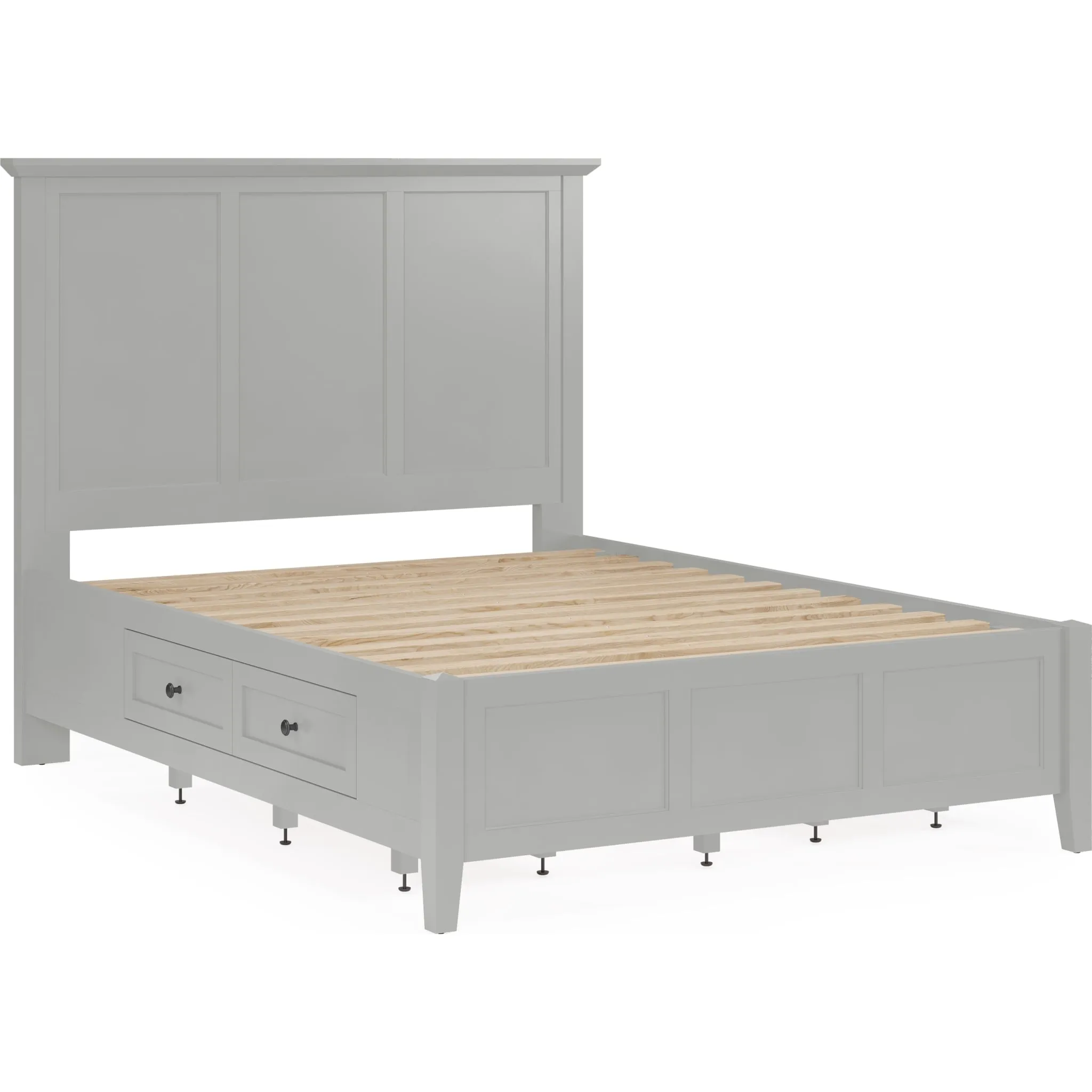 Grace Four Drawer Platform Storage Bed in Elephant Gray Modus