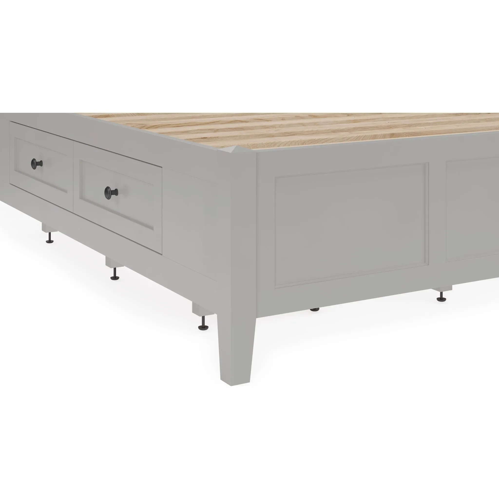 Grace Four Drawer Platform Storage Bed in Elephant Gray Modus