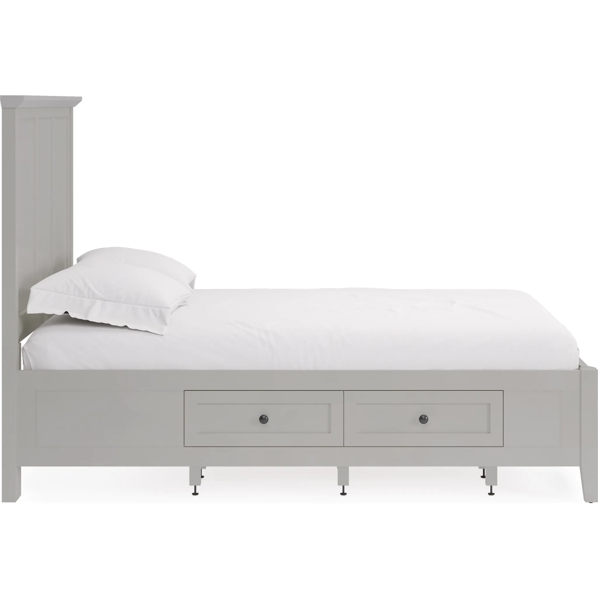 Grace Four Drawer Platform Storage Bed in Elephant Gray Modus