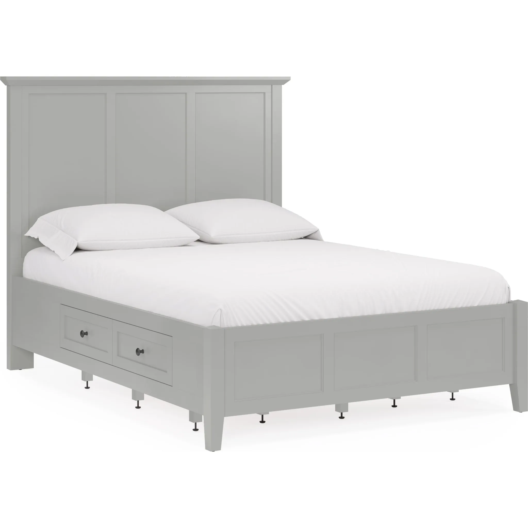 Grace Four Drawer Platform Storage Bed in Elephant Gray Modus