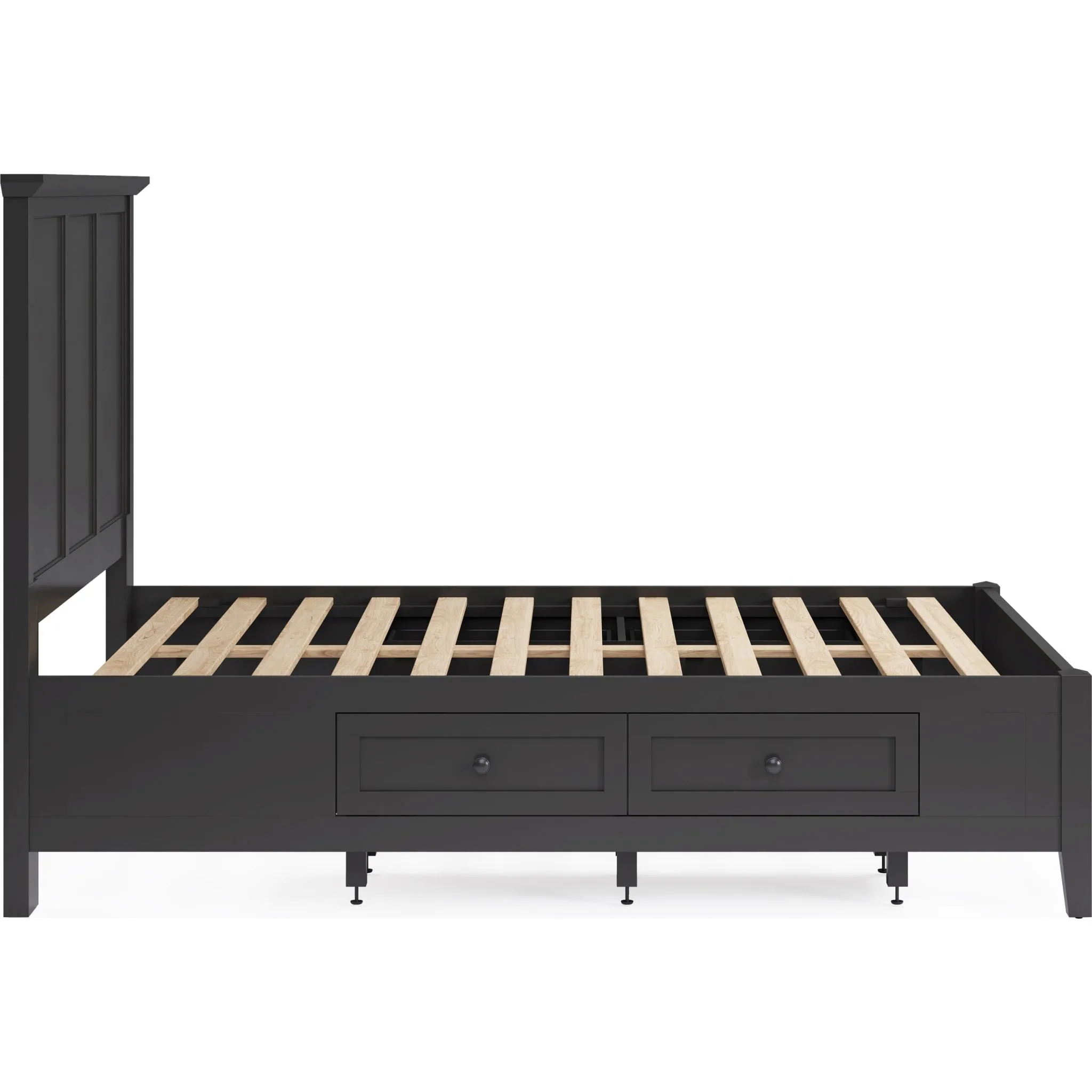 Grace Four Drawer Platform Storage Bed in Raven Black Modus