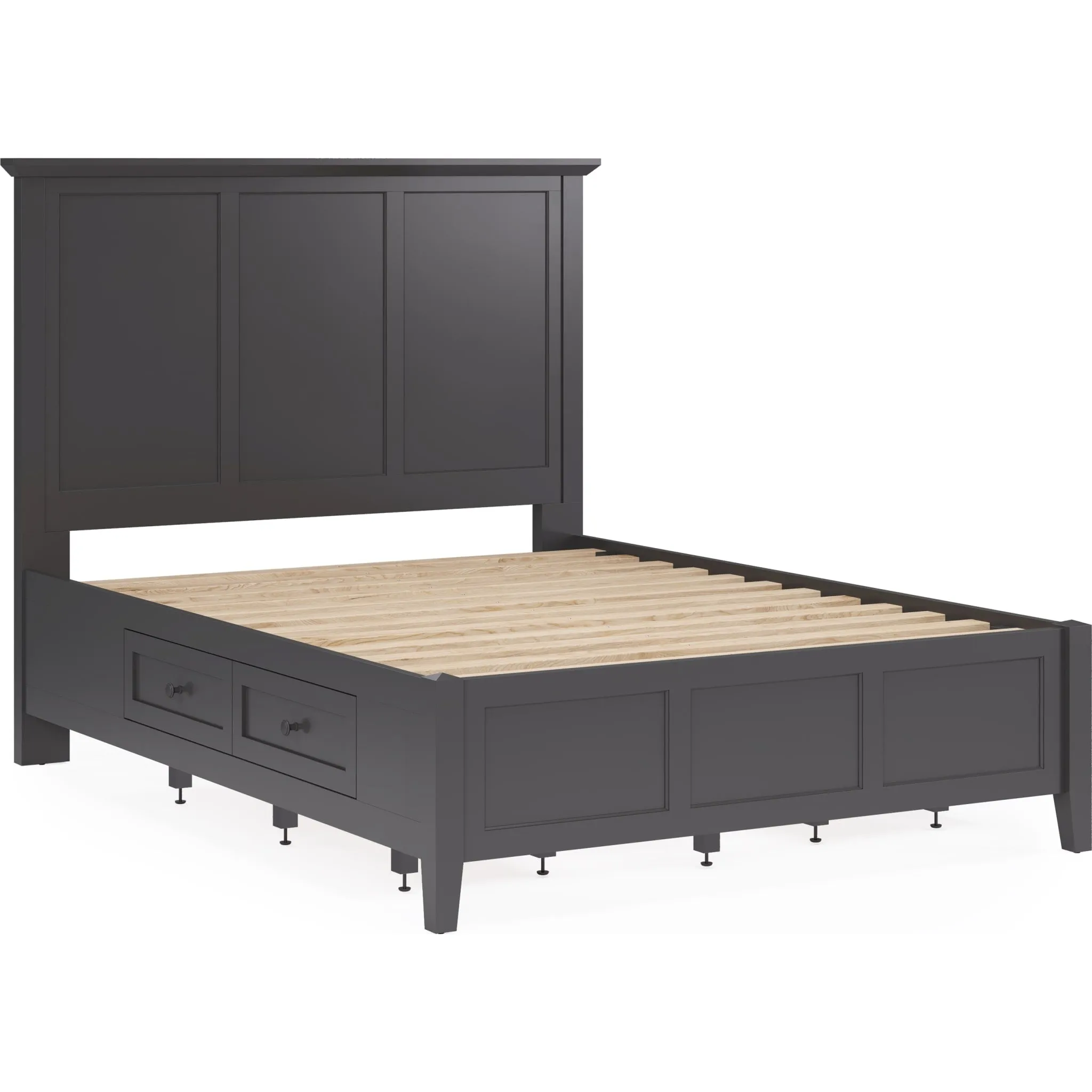 Grace Four Drawer Platform Storage Bed in Raven Black Modus