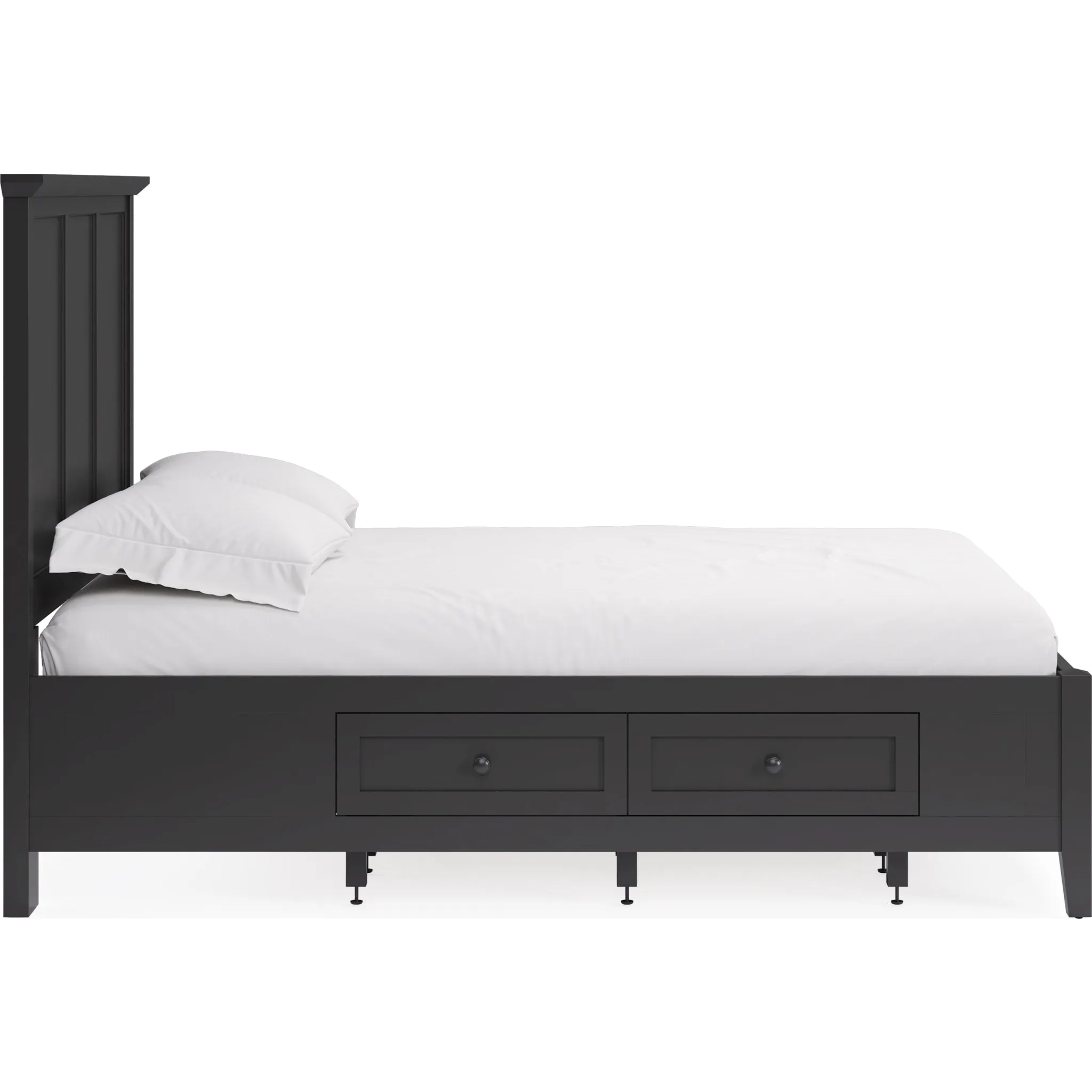 Grace Four Drawer Platform Storage Bed in Raven Black Modus