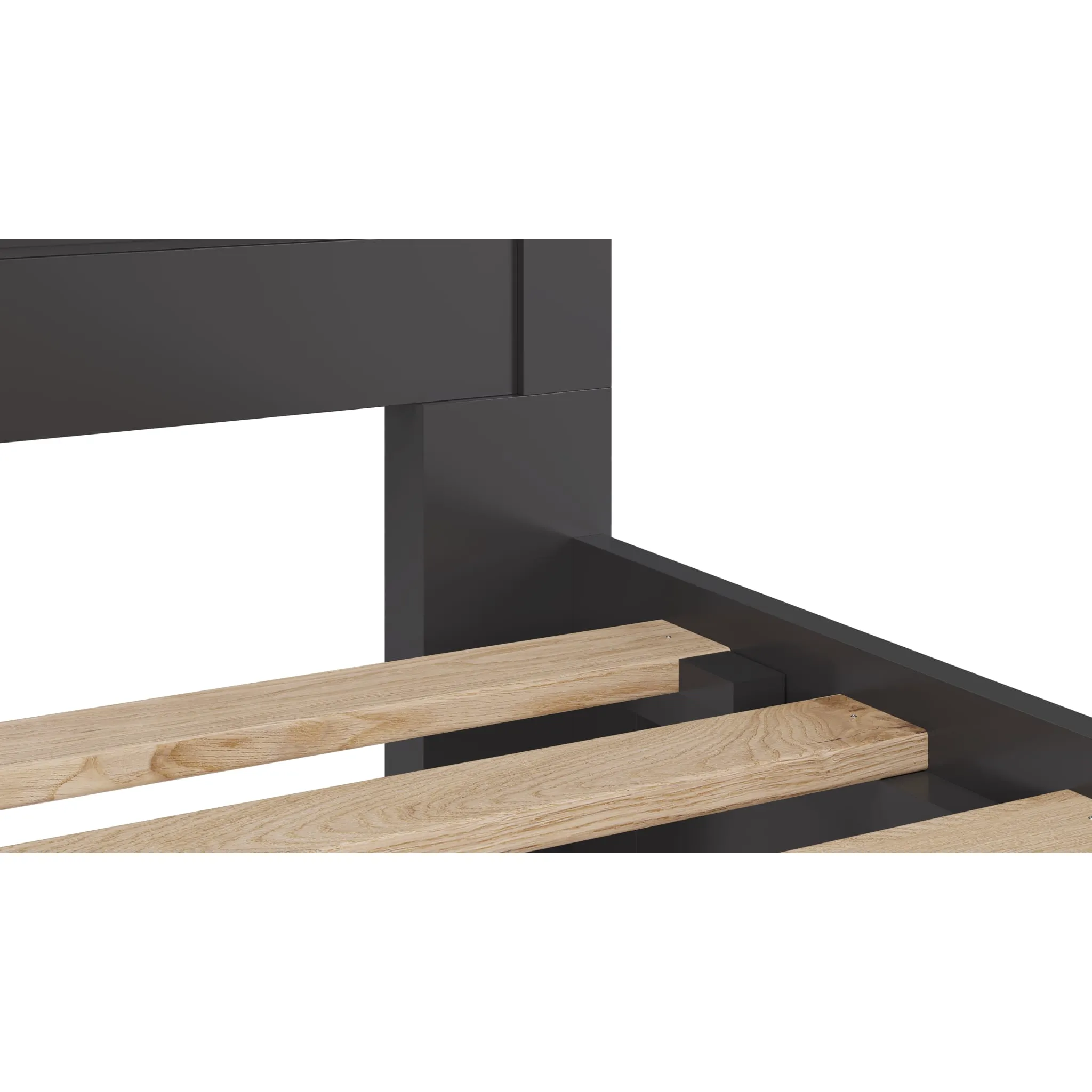 Grace Four Drawer Platform Storage Bed in Raven Black Modus