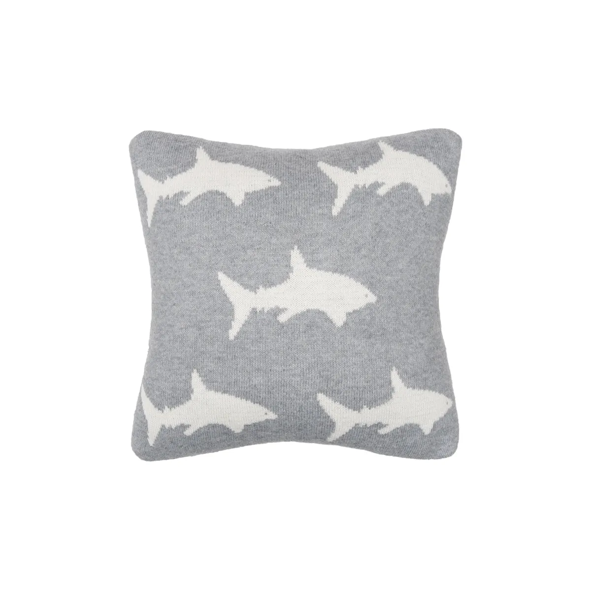 Grey Shark Pillow - 10" x 10"