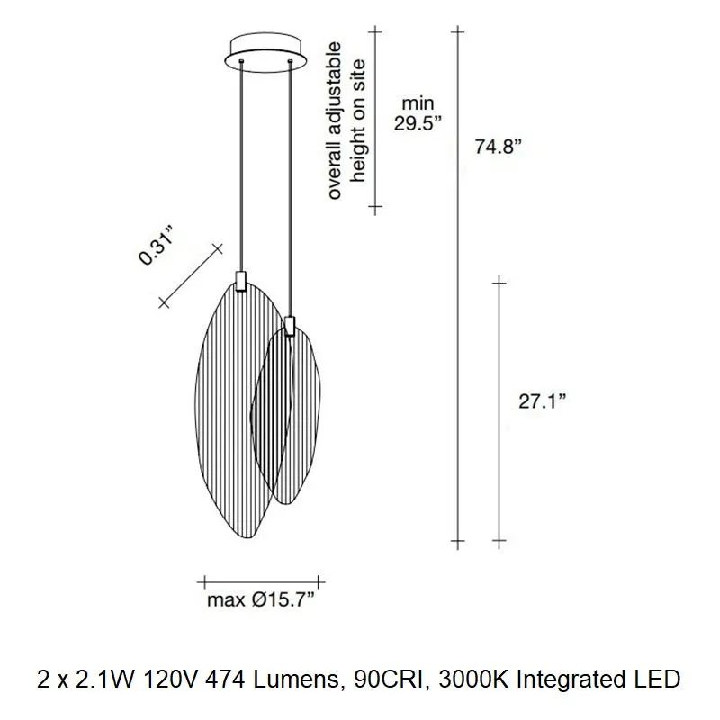 Harpe 2-Light Pendant Light
