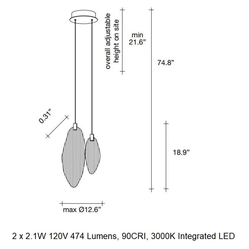 Harpe 2-Light Pendant Light