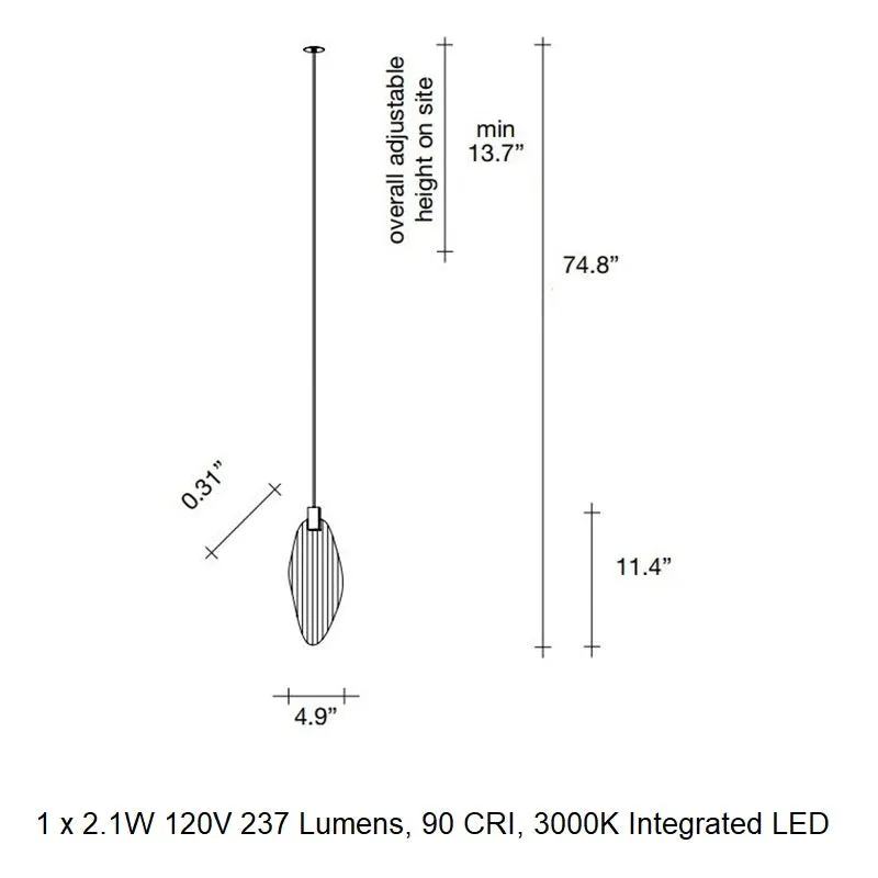 Harpe Single Pendant Light with Disc