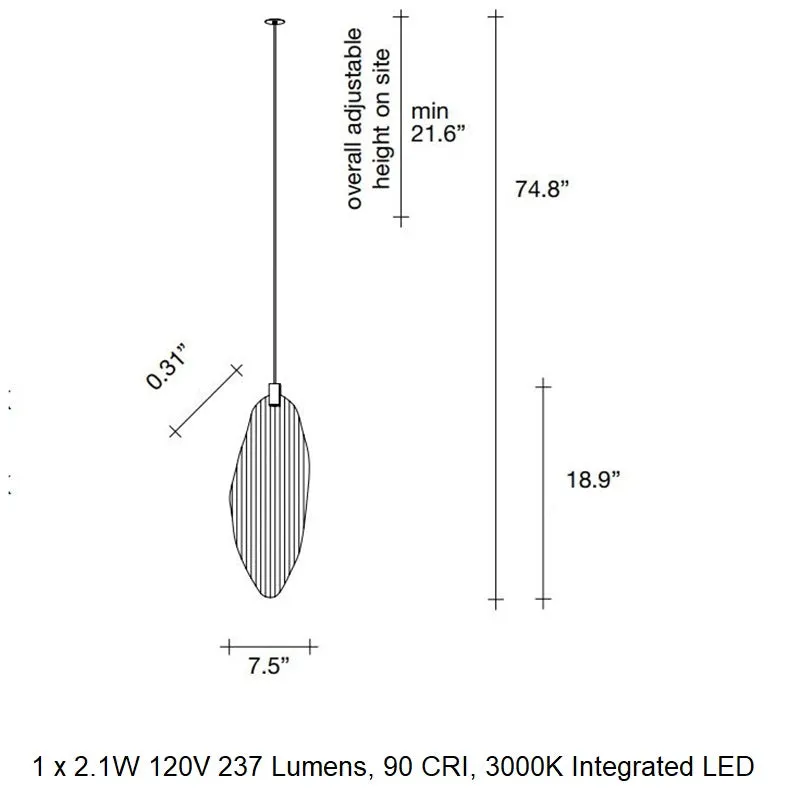 Harpe Single Pendant Light with Disc