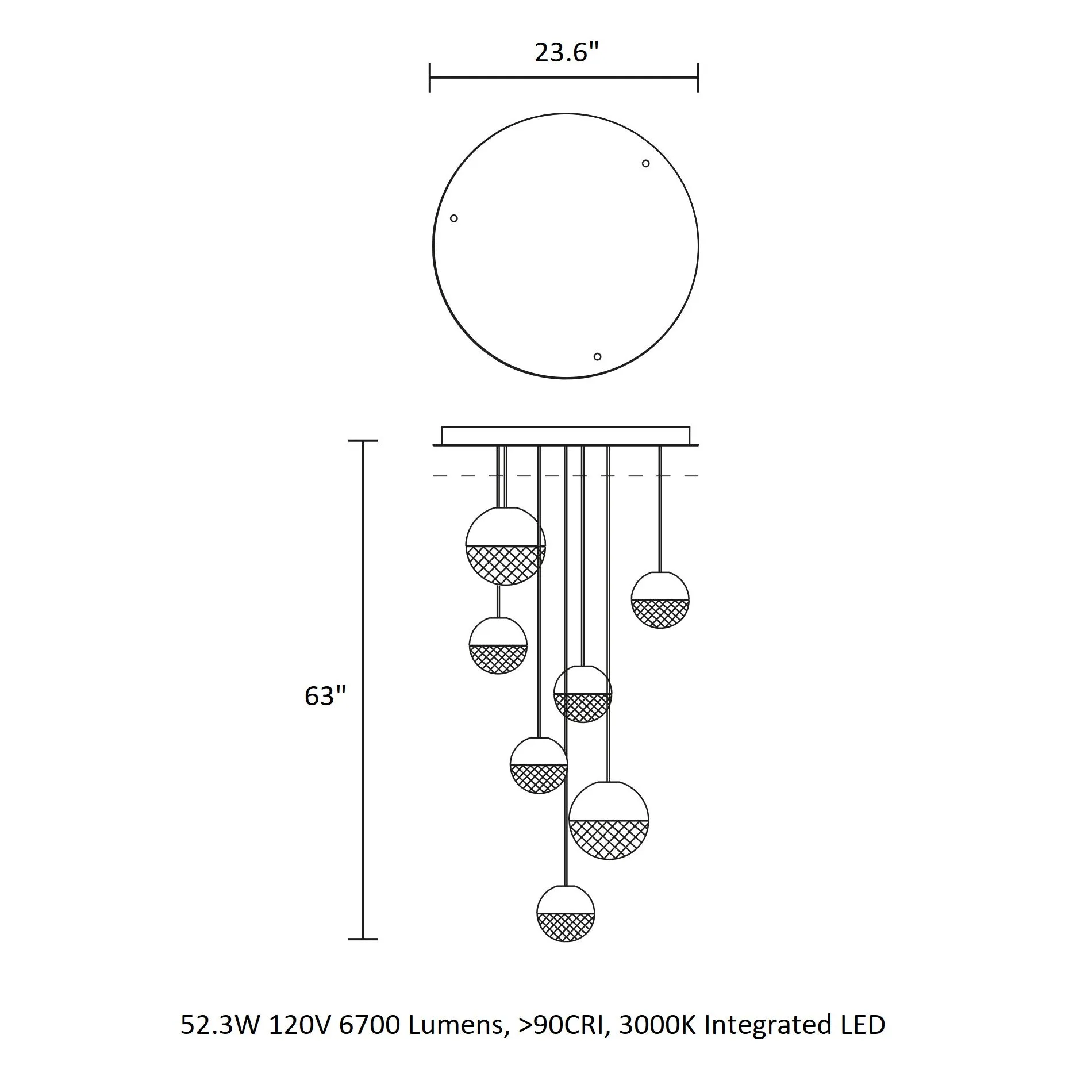 Iglu LED Multi-Light Pendant Light