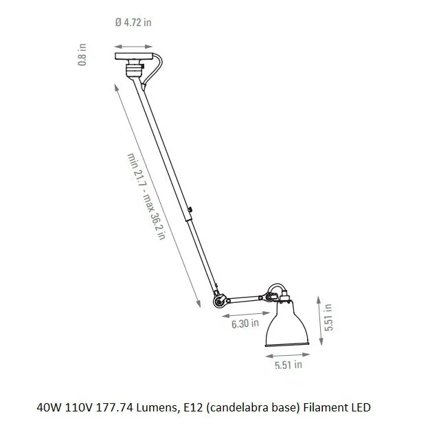 Lampe Gras N302 Semi Flush Mount