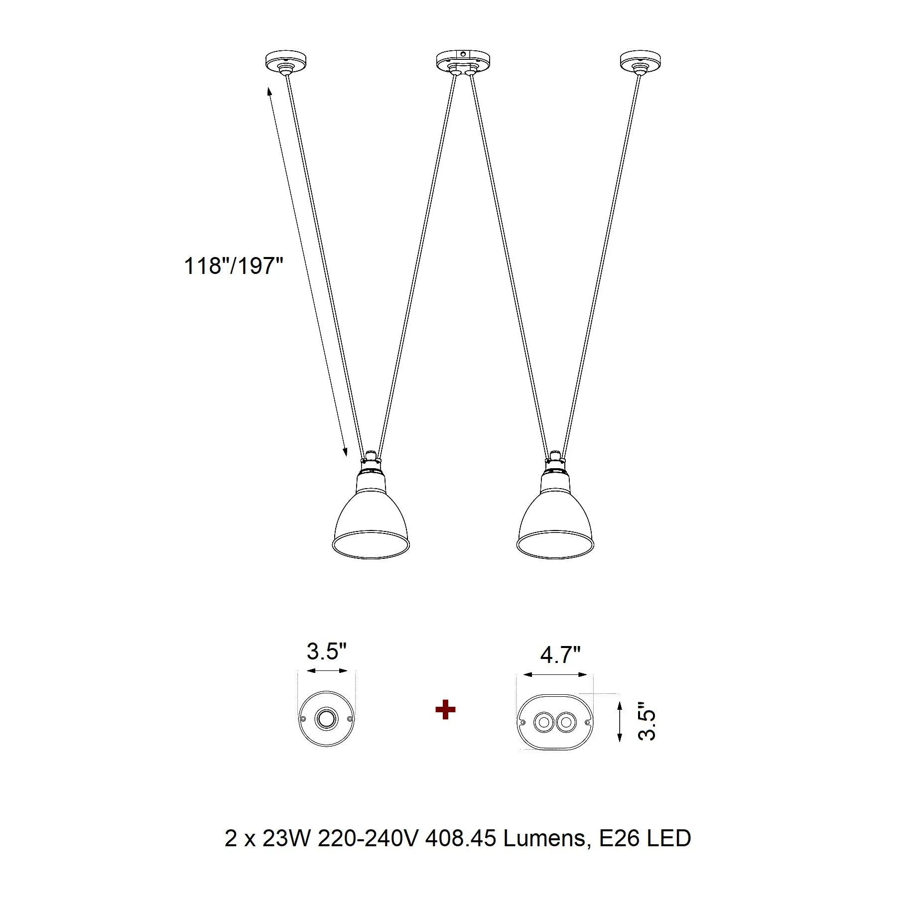 Les Acrobates De Gras N324 Pendant Light