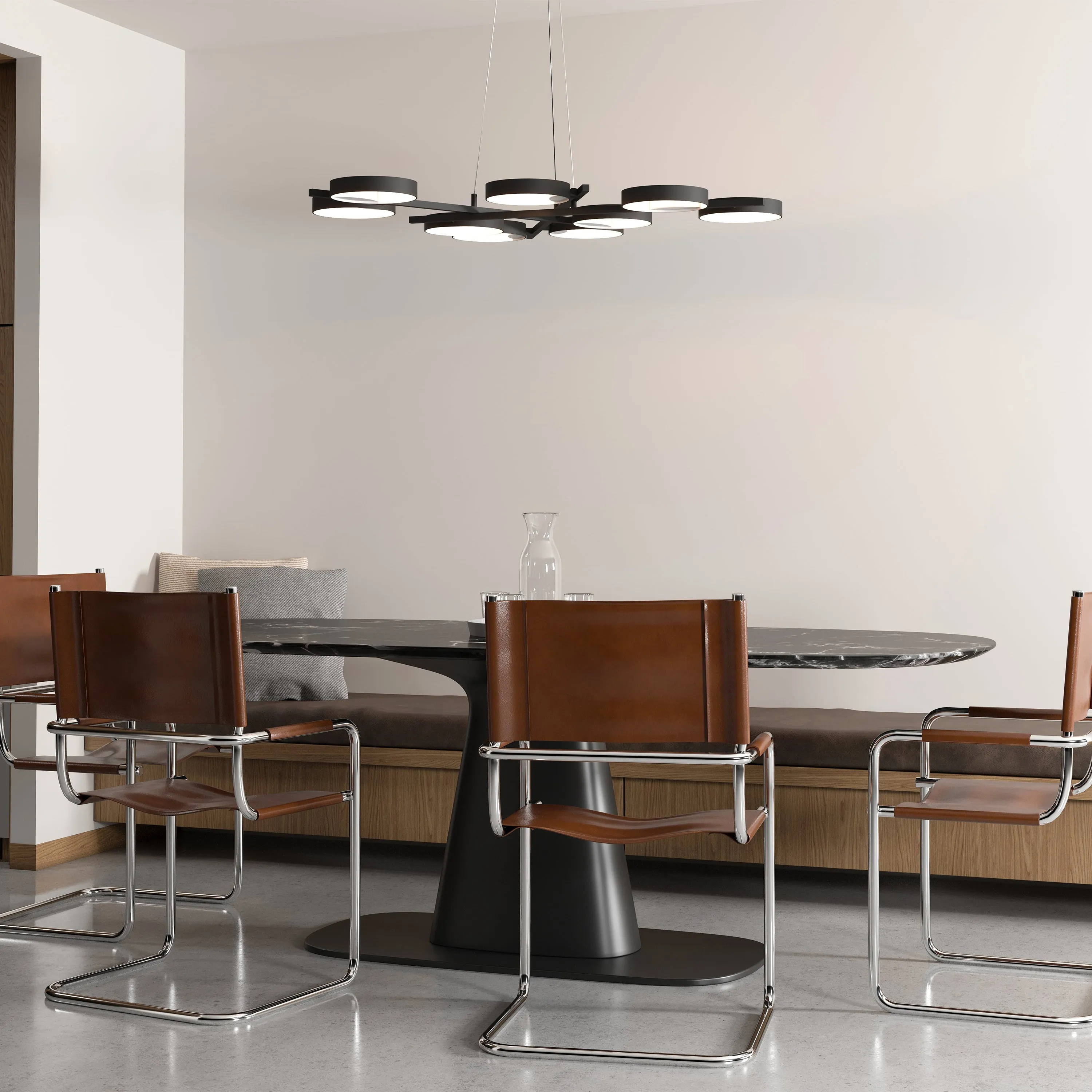 Light Guide Ring Nine Light Pendant Light