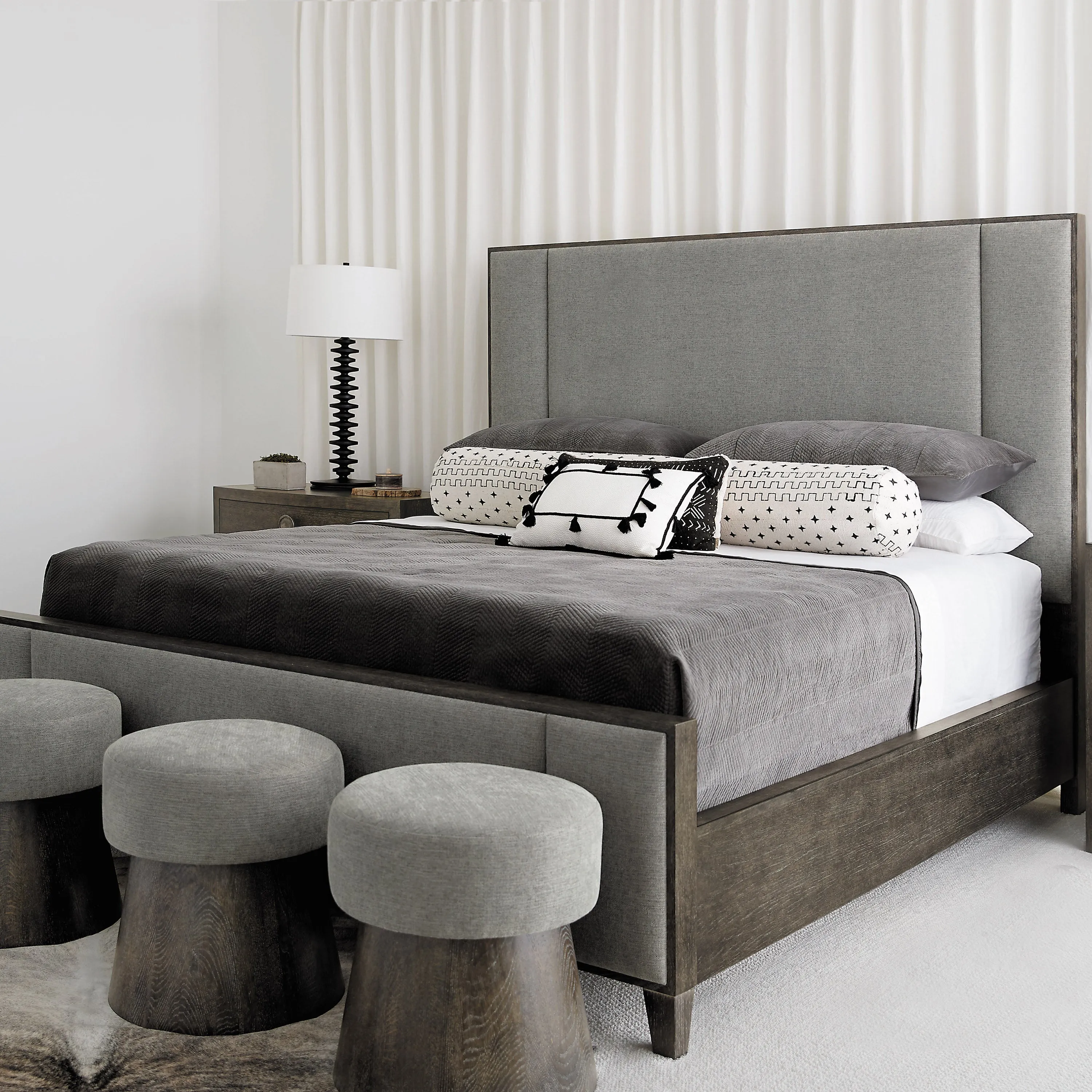 Linea Upholstered Panel Bed