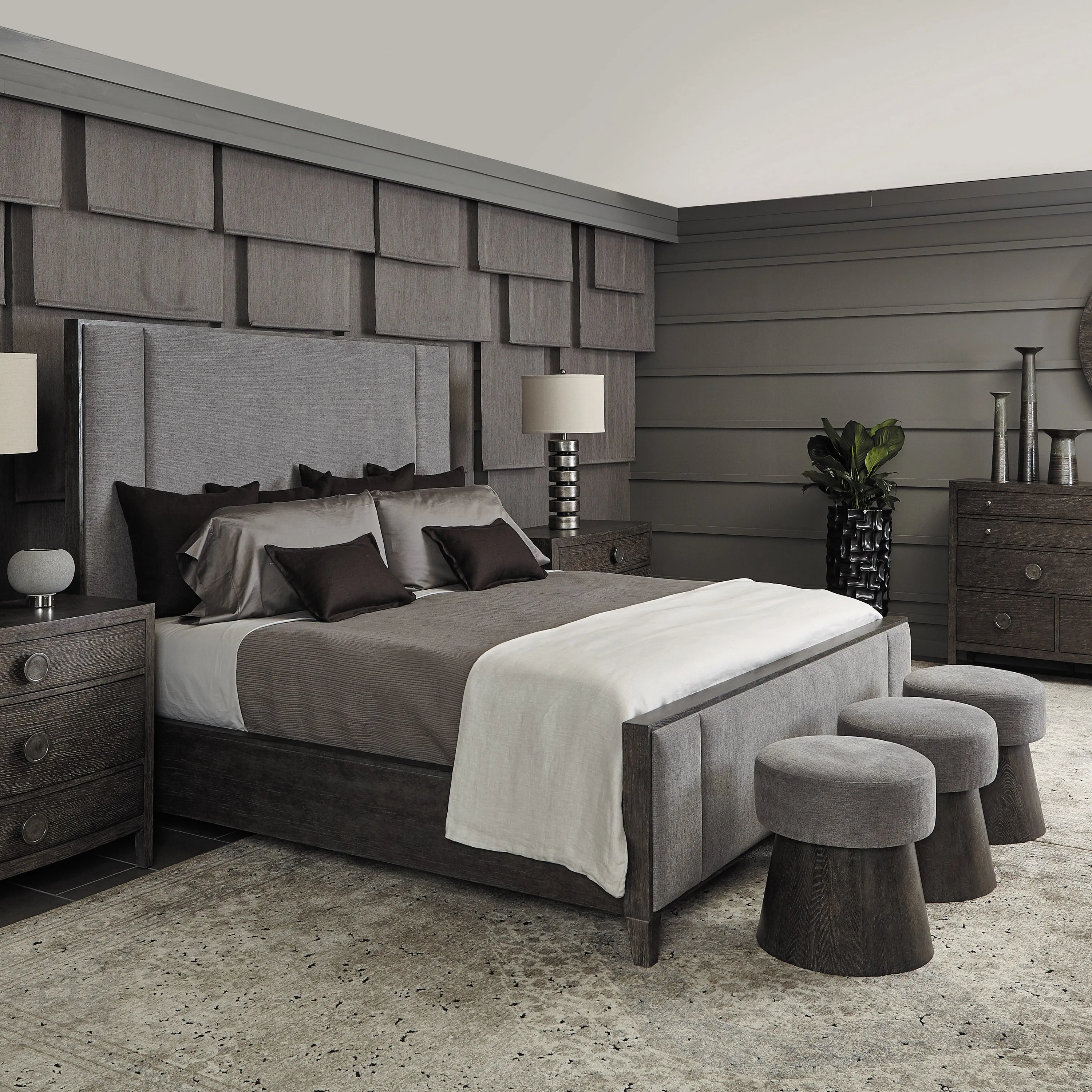 Linea Upholstered Panel Bed