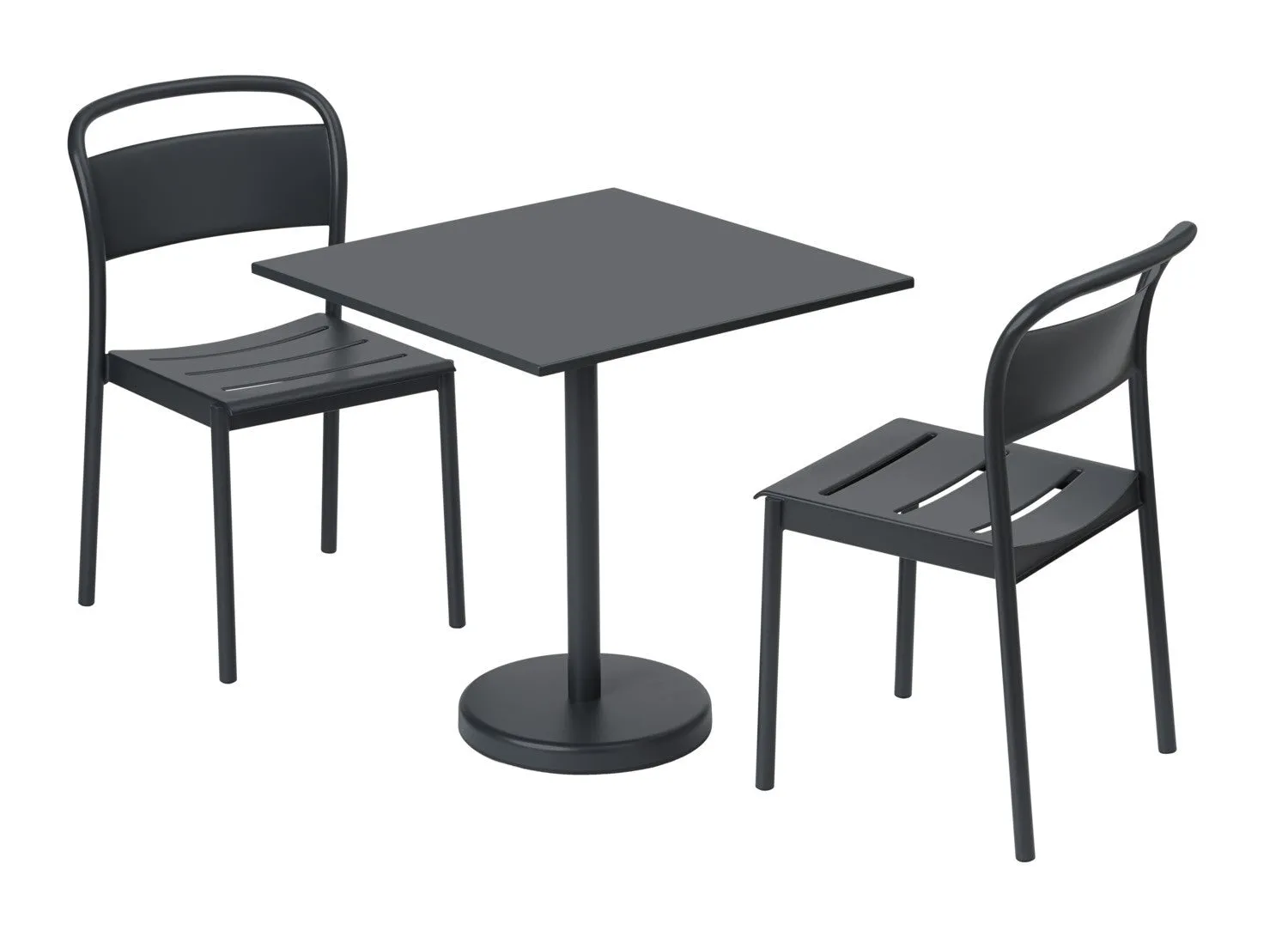 Linear Steel Square Cafe Table, Off White