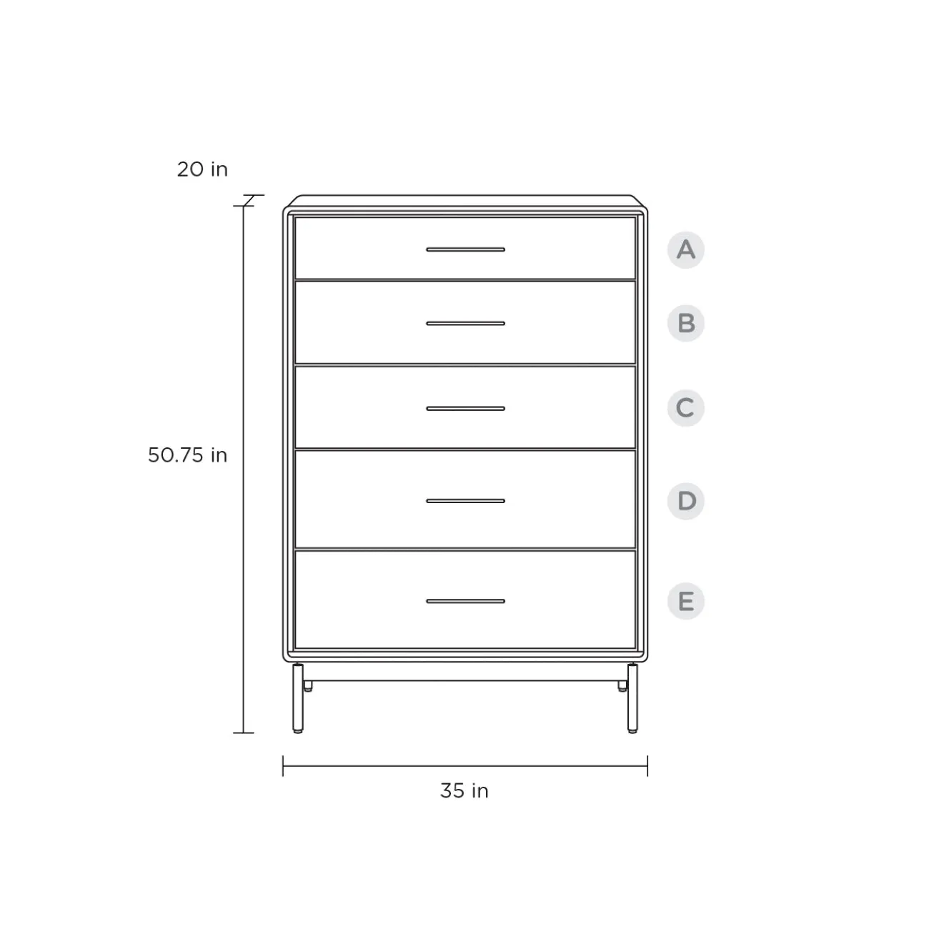 Linq 5 Drawer Dresser
